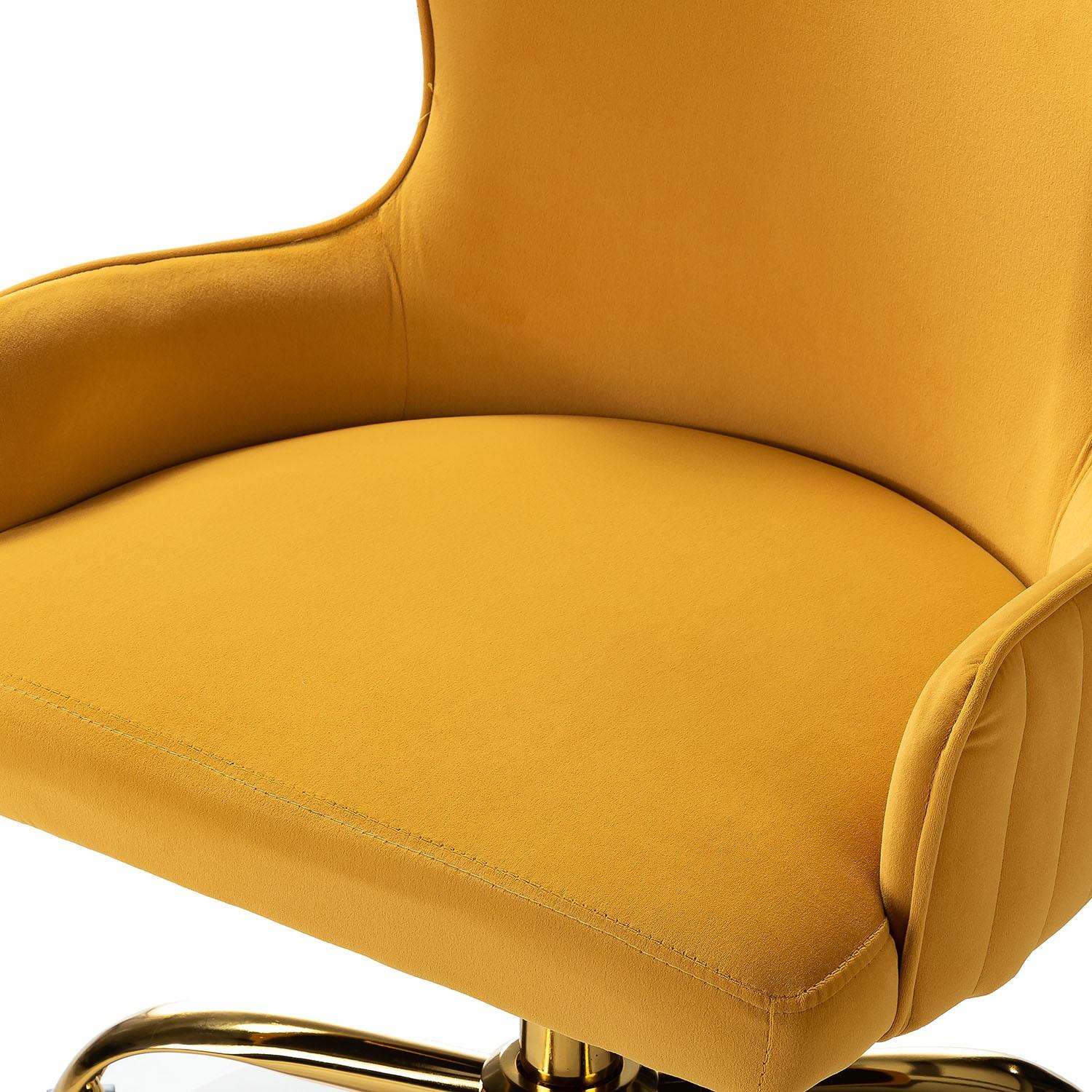 Back Channel Yellow and Gold Rolling Office Chair