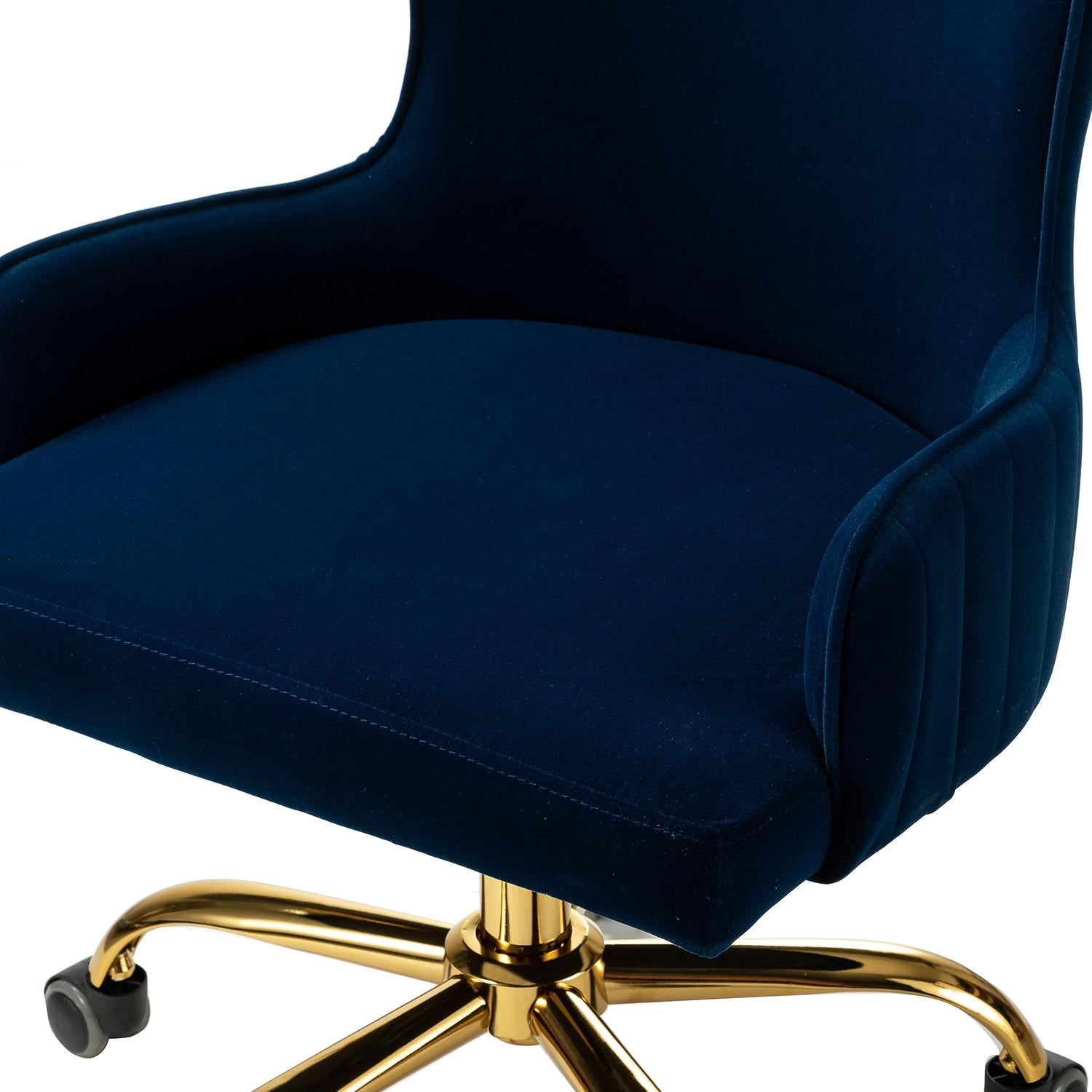 Back Channel Navy and Gold Rolling Office Chair