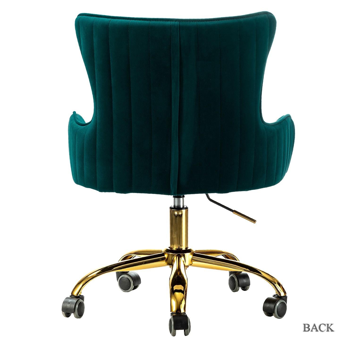 Back Channel Emerald and Gold Rolling Office Chair