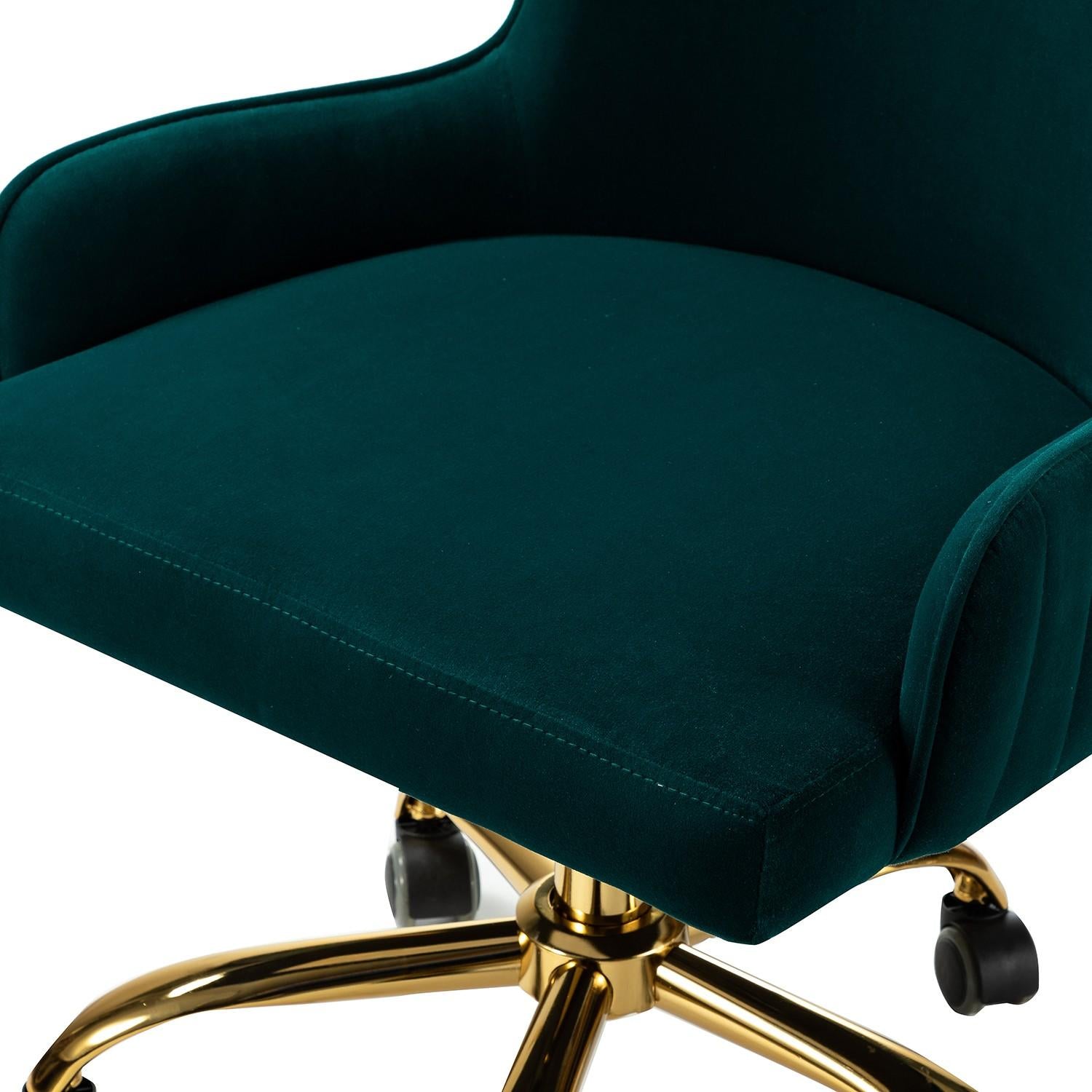 Back Channel Emerald and Gold Rolling Office Chair