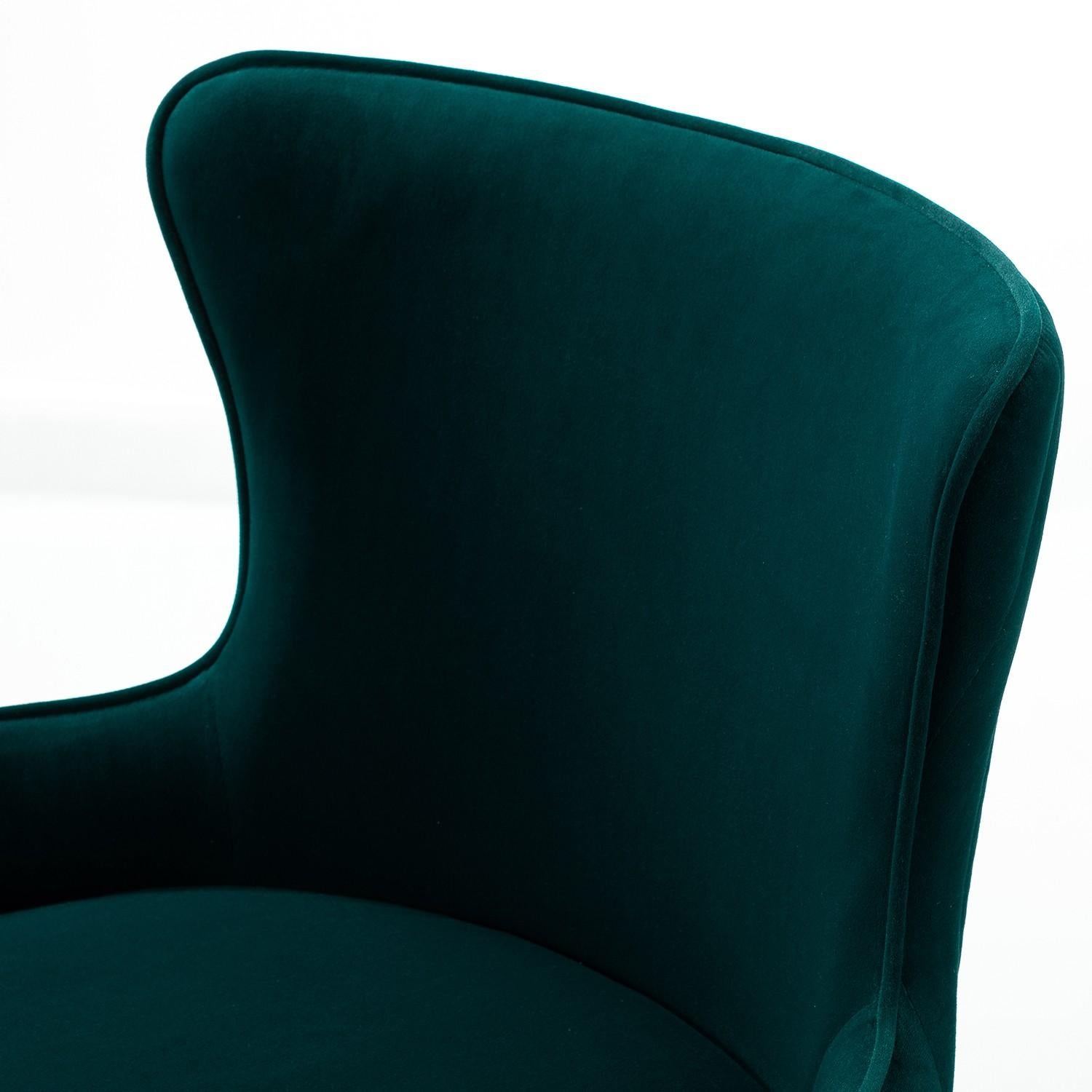 Back Channel Emerald and Gold Rolling Office Chair