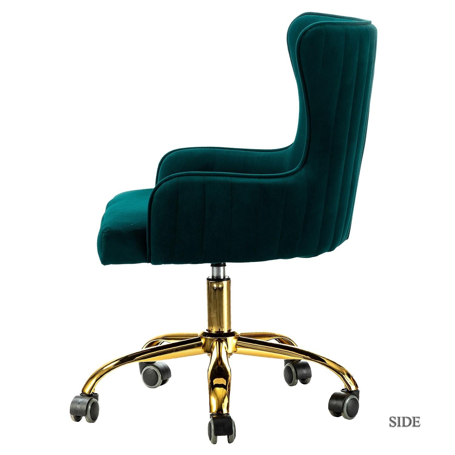 Back Channel Emerald and Gold Rolling Office Chair