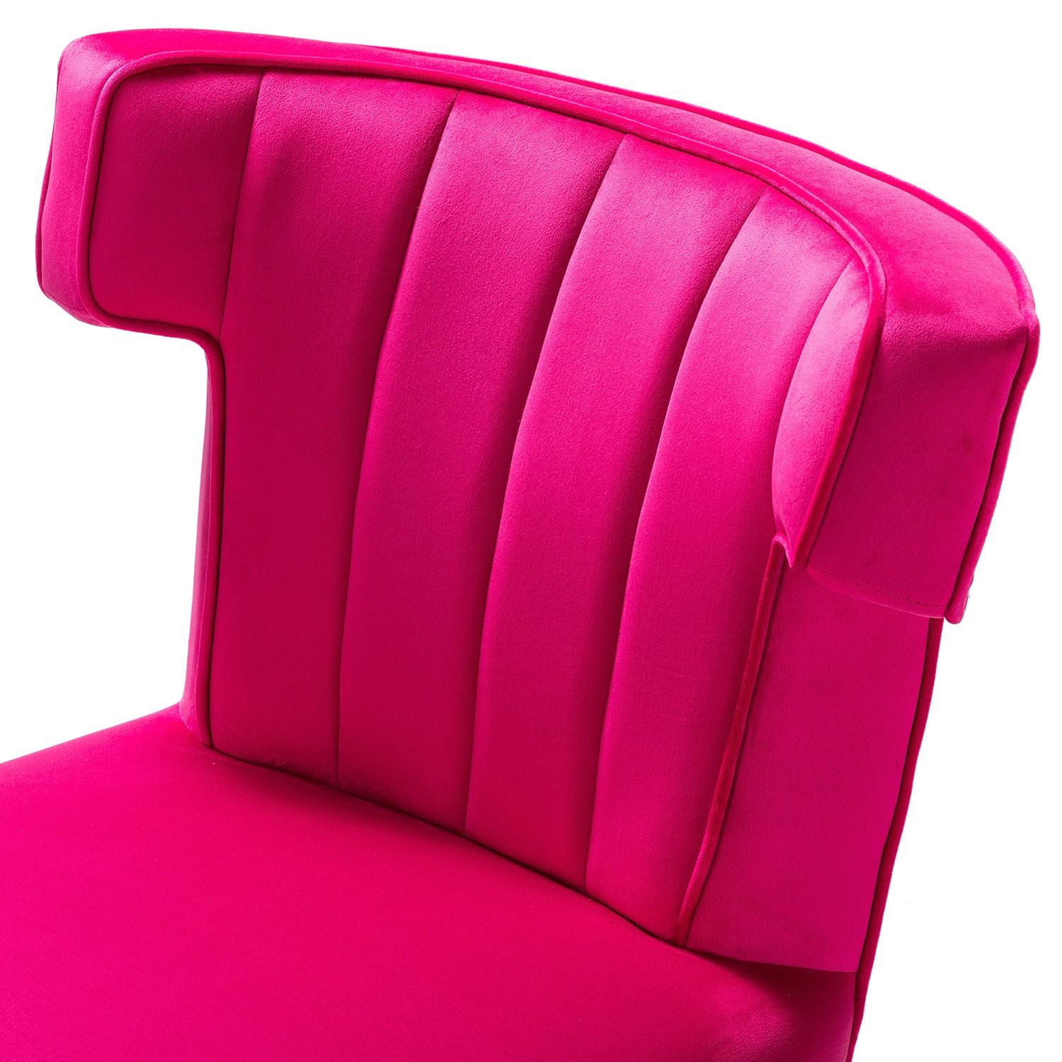 Contempo Fushia Velvet Nailhead Office Chair