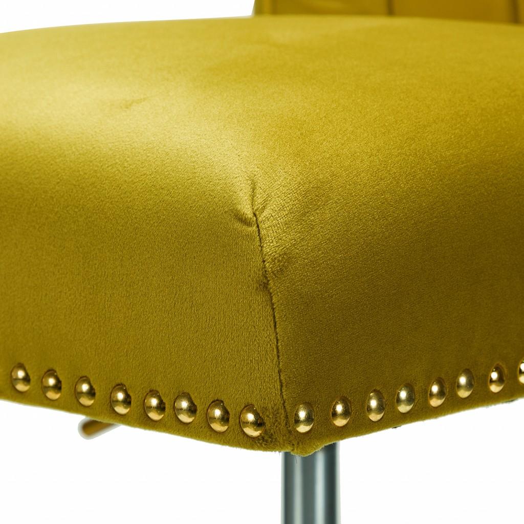 Contempo Dark Mustard Velvet Nailhead Office Chair