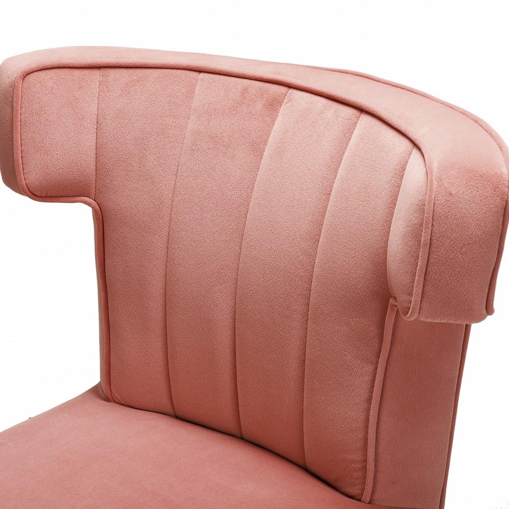 Contempo Rose Pink Velvet Nailhead Office Chair