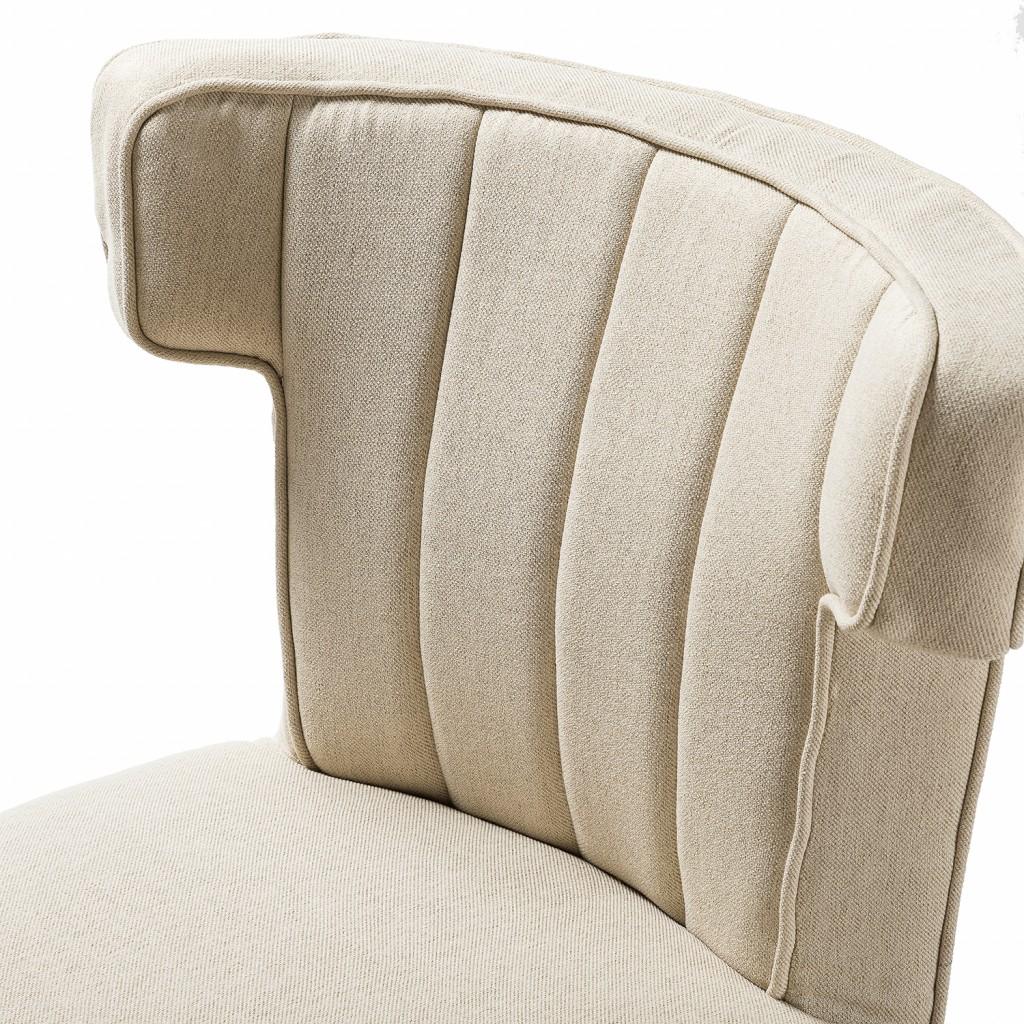 Contempo Beige Natural Velvet Nailhead Office Chair