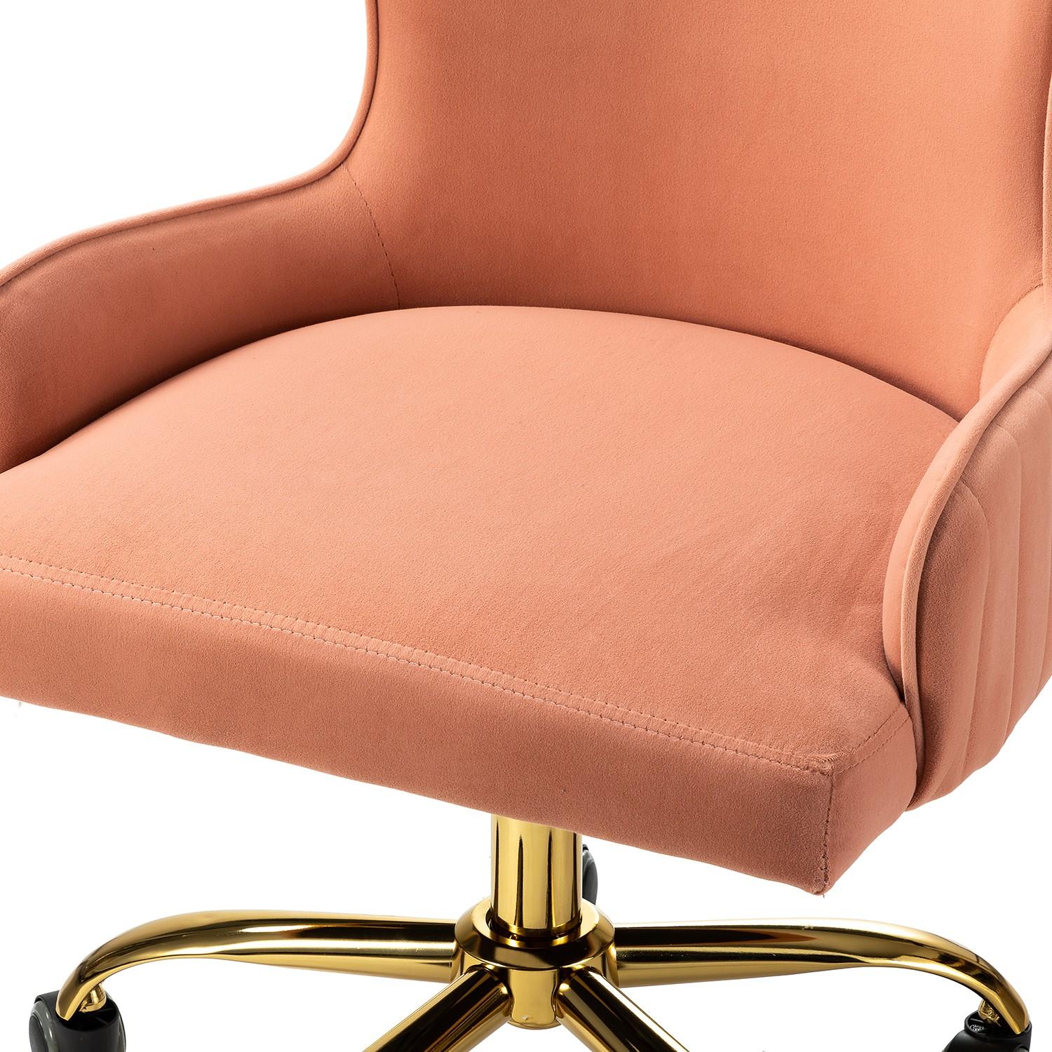 Back Channel Blush Pink and Gold Rolling Office Chair