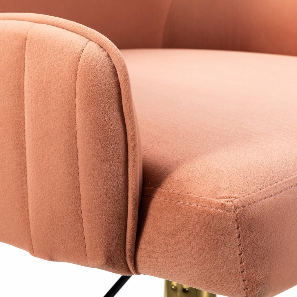 Back Channel Blush Pink and Gold Rolling Office Chair