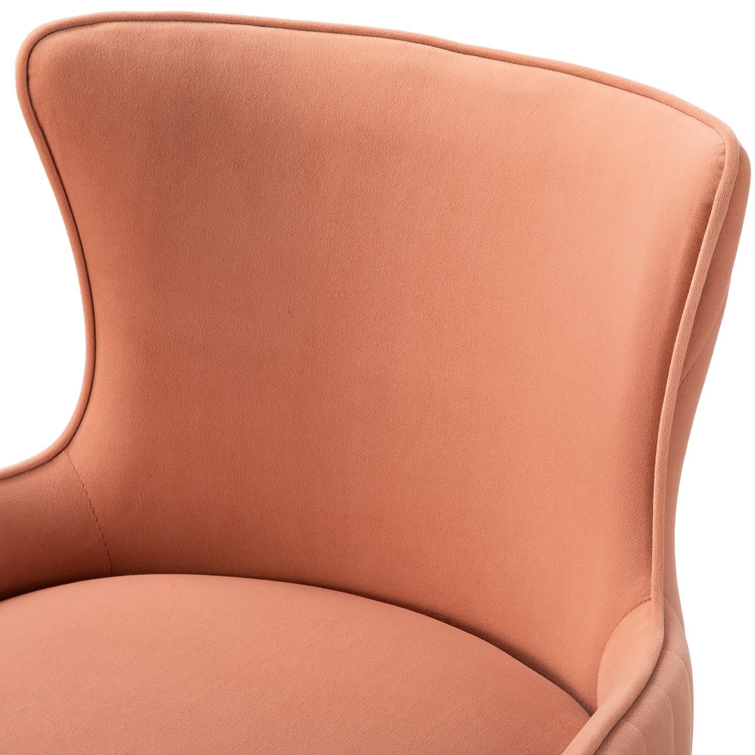 Back Channel Blush Pink and Gold Rolling Office Chair