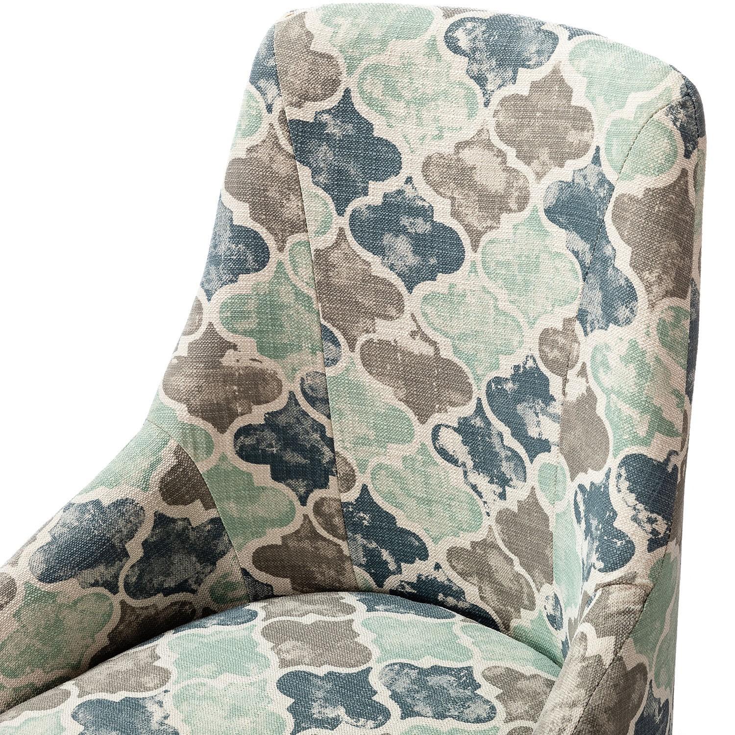 Shades of Blue and Taupe Quatrefoil Rolling Office Chair