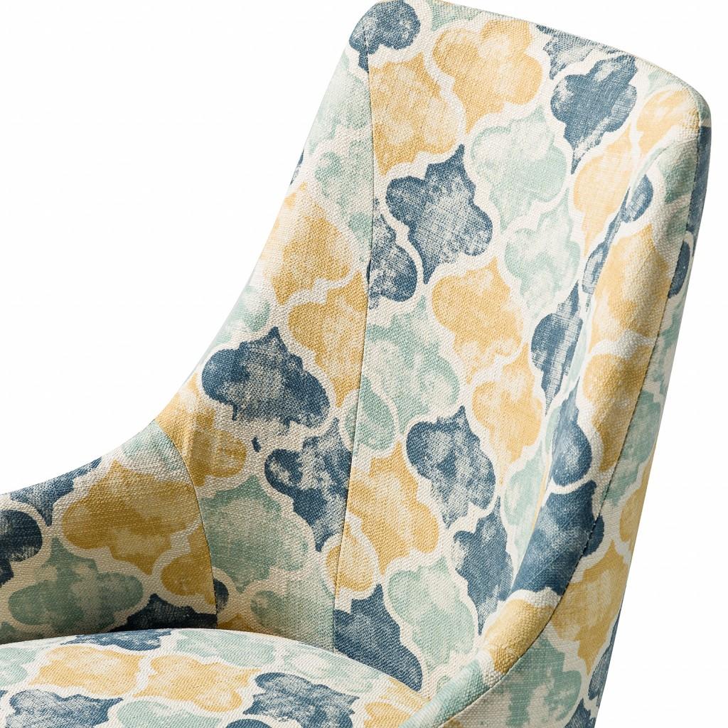 Shades of Blue and Yellow Quatrefoil Rolling Office Chair