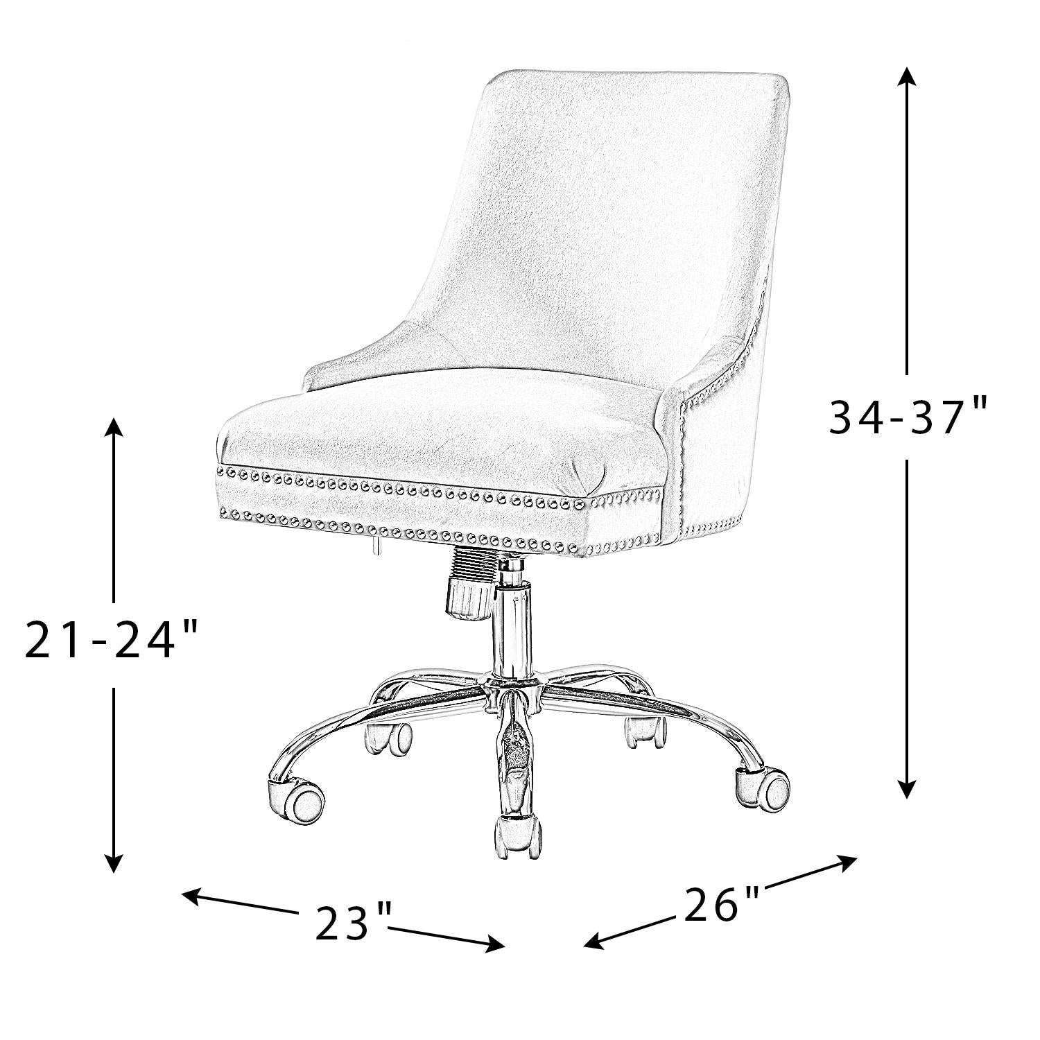 Handsome Mustard Nailhead Rolling Office Chair