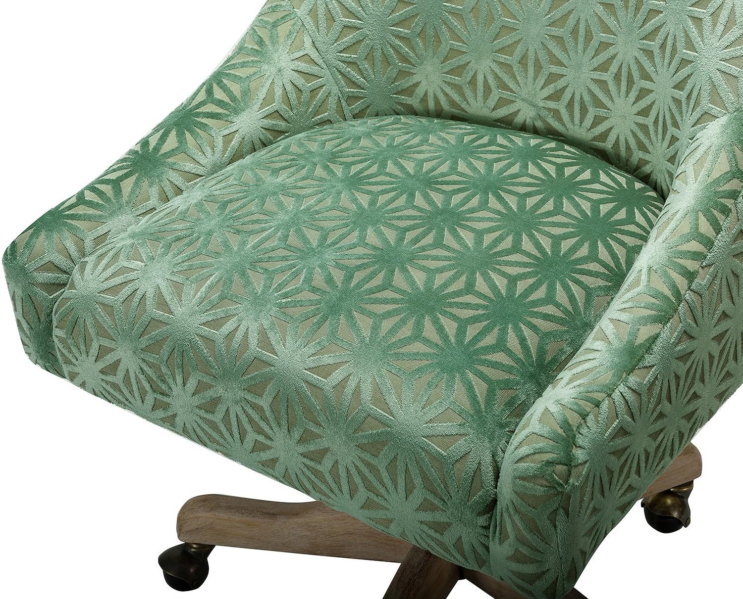 Pale Green Textured Geo Design Rolling Office Chair