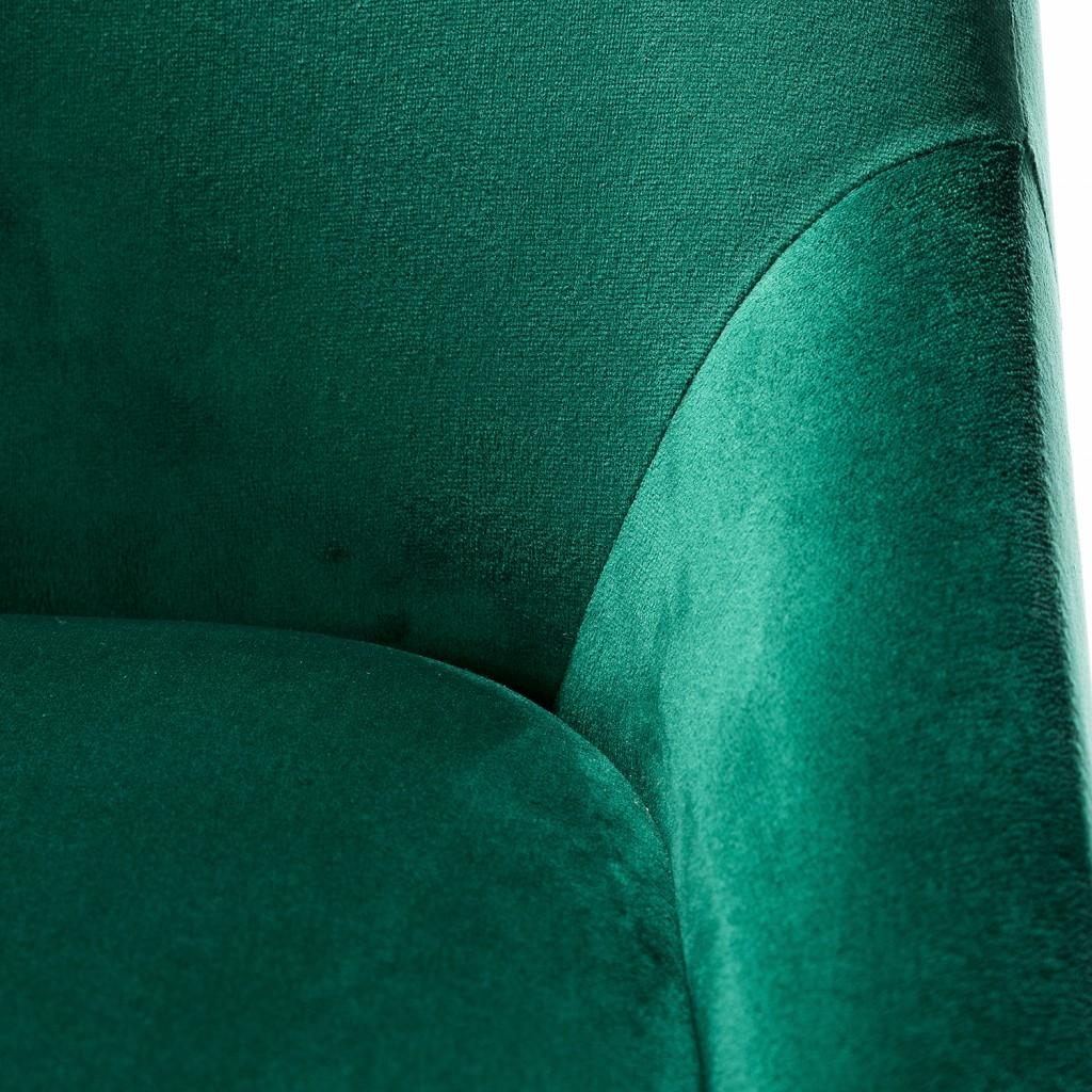 Classic Green Velvet Tapered Arm Rolling Office Chair