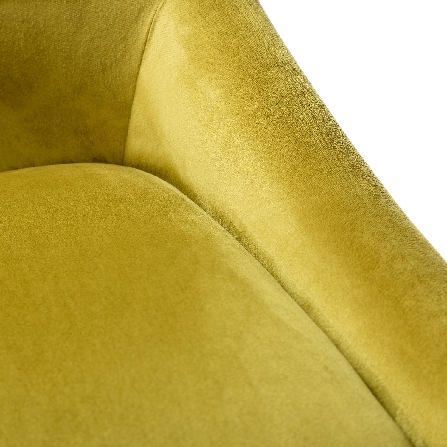 Classic Golden Velvet Tapered Arm Rolling Office Chair