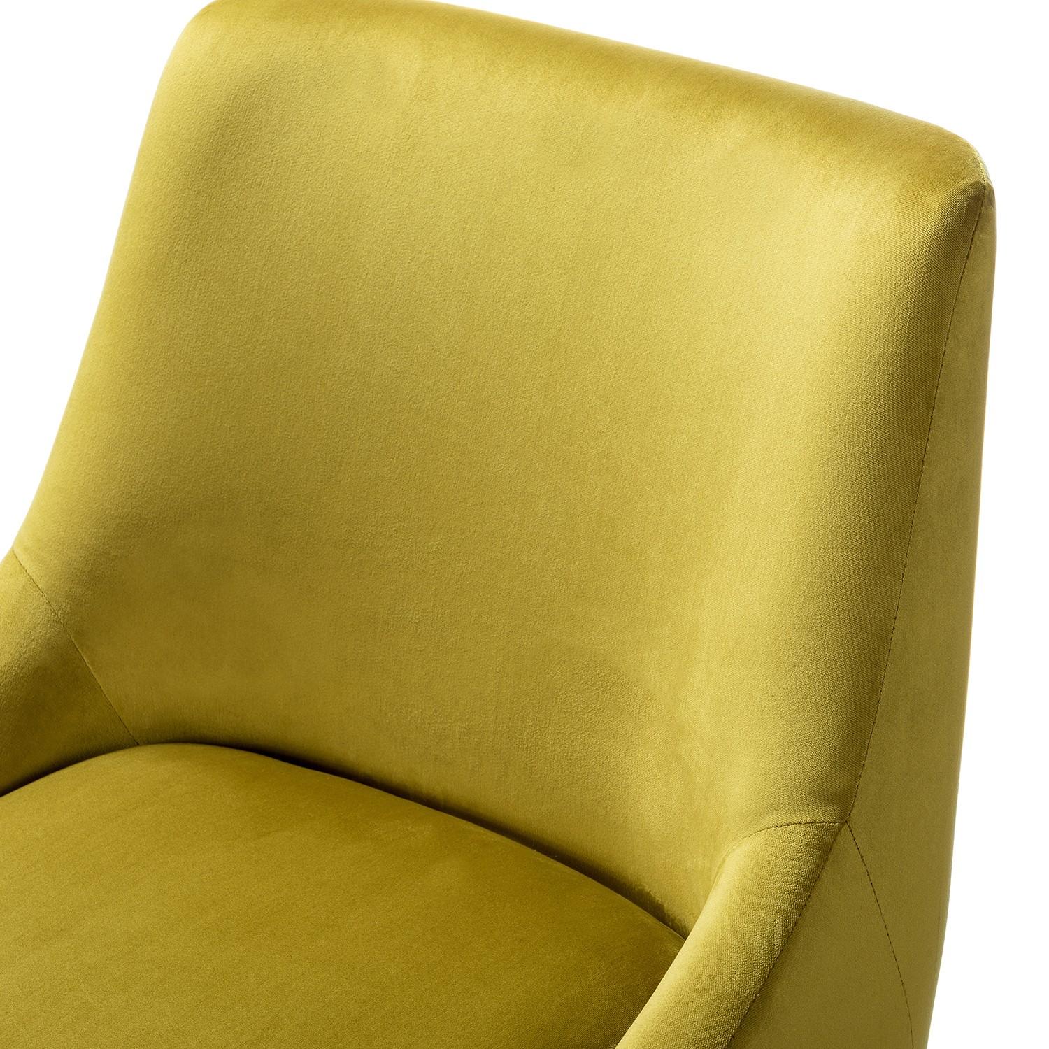 Classic Golden Velvet Tapered Arm Rolling Office Chair