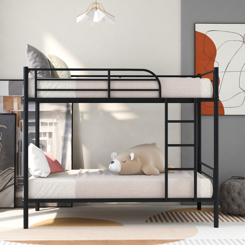 Twin Over Twin Black Metal Bunk Bed