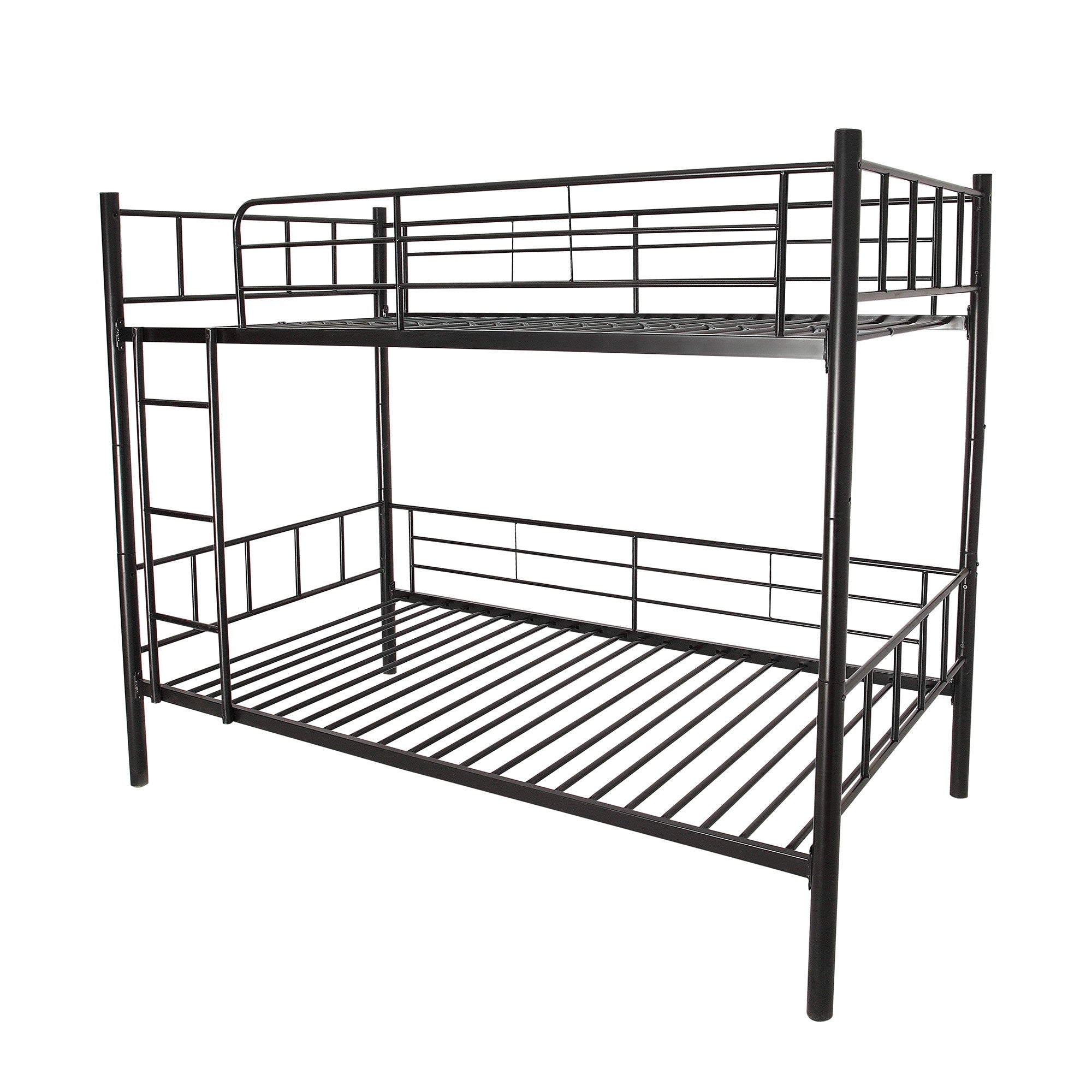 Twin Over Twin Black Bunk Bed with Dividing Option