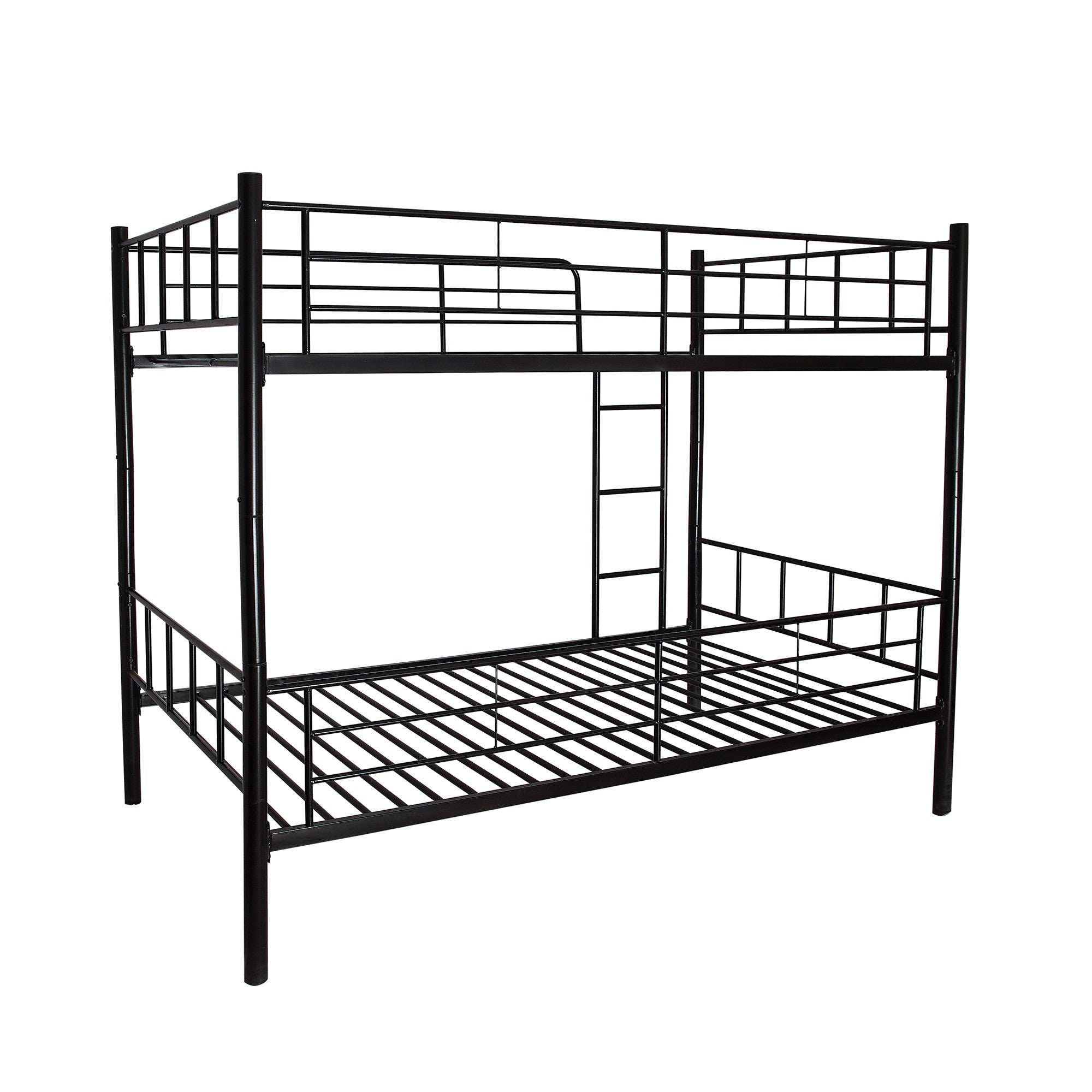 Twin Over Twin Black Bunk Bed with Dividing Option