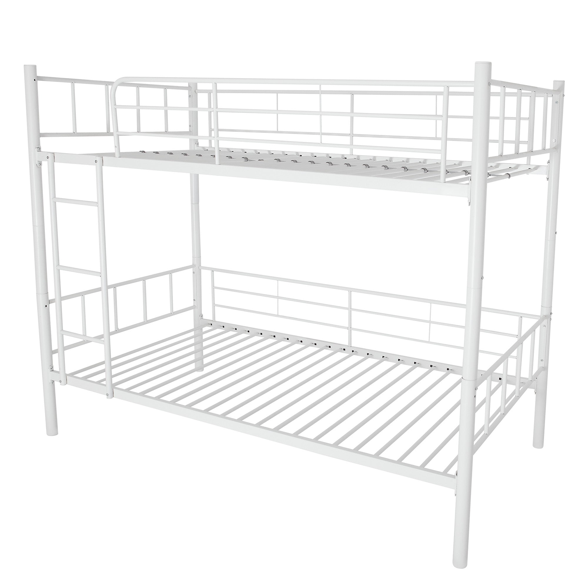 Twin Over Twin White Bunk Bed with Dividing Option