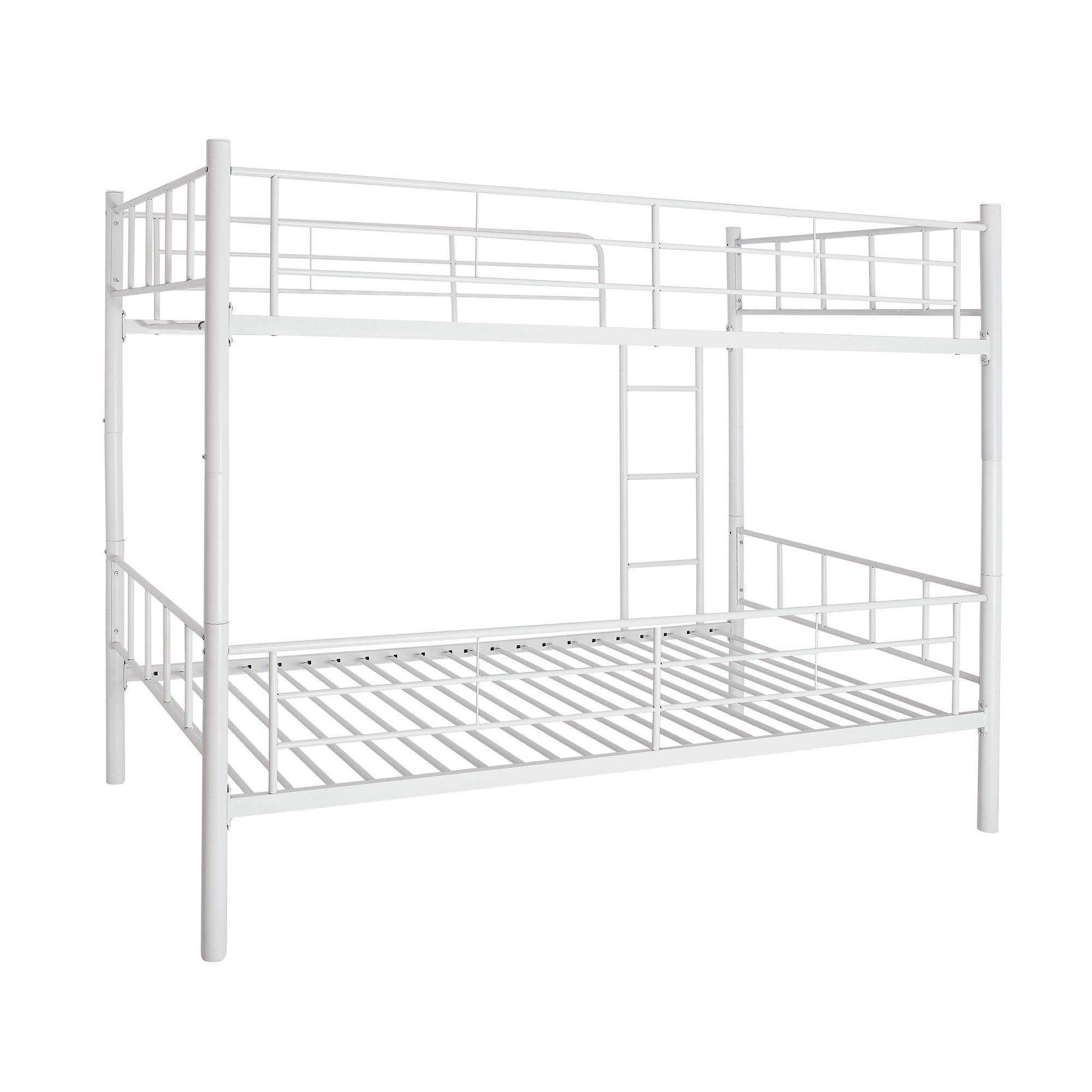 Twin Over Twin White Bunk Bed with Dividing Option