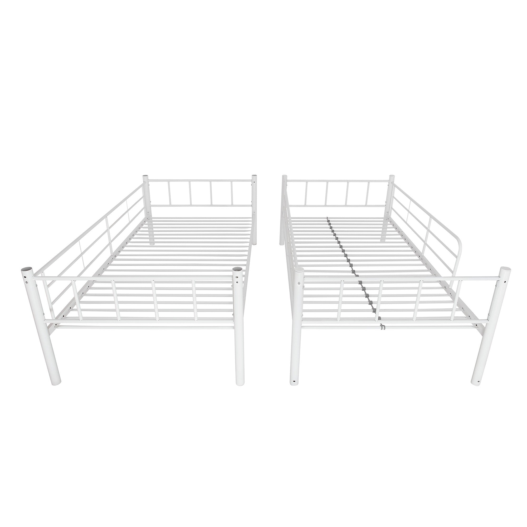 Twin Over Twin White Bunk Bed with Dividing Option