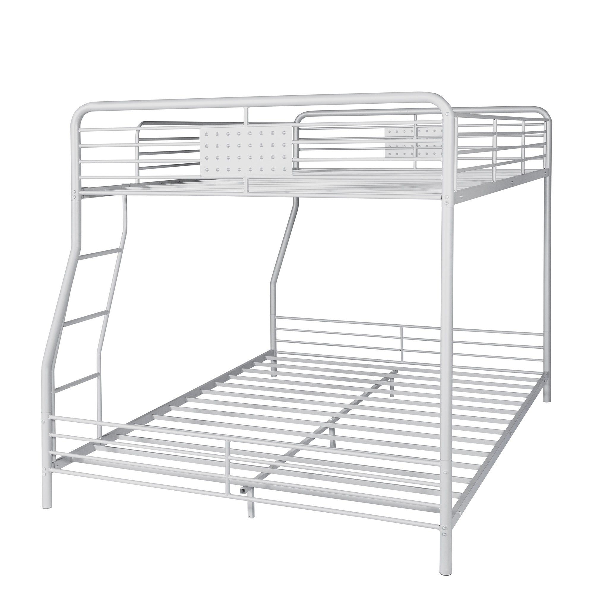 Silver Full XL Over Queen Bunk Bed with Ladder