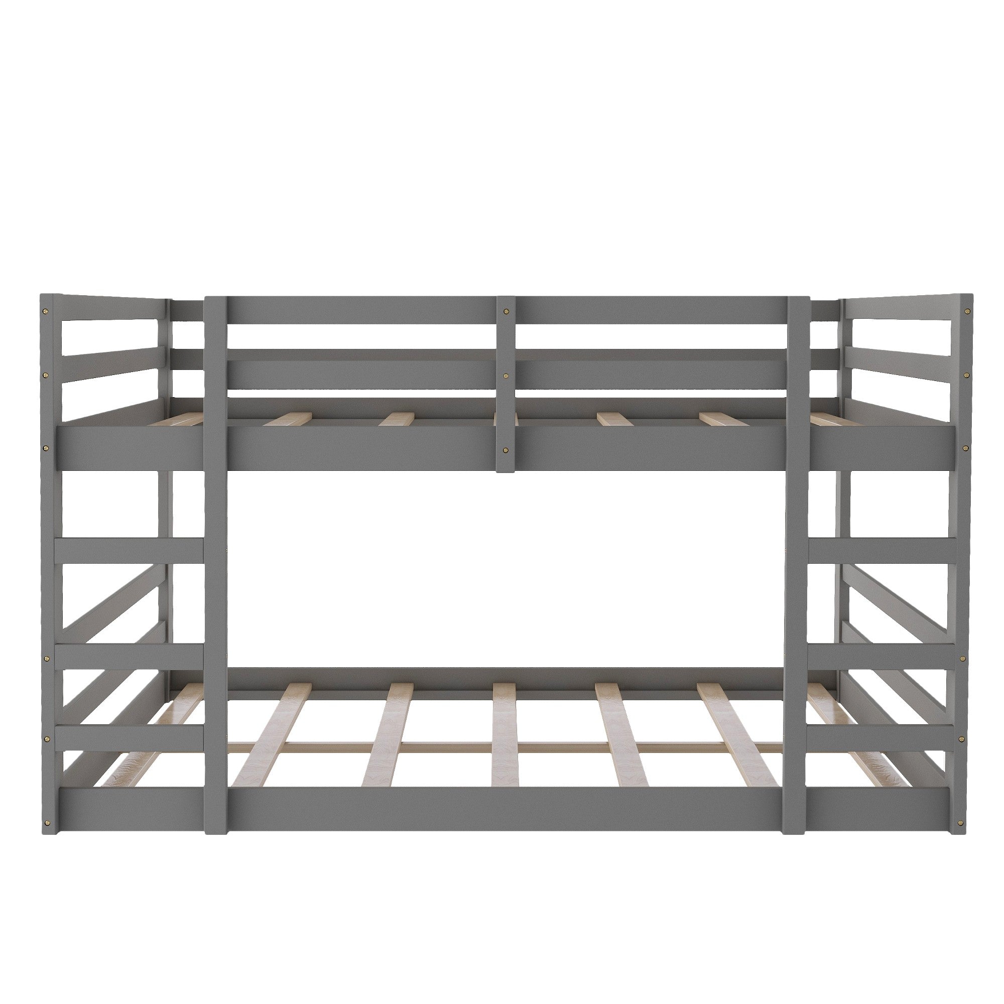 Pastel Gray Full Over Full Dual Ladder Bunk Bed