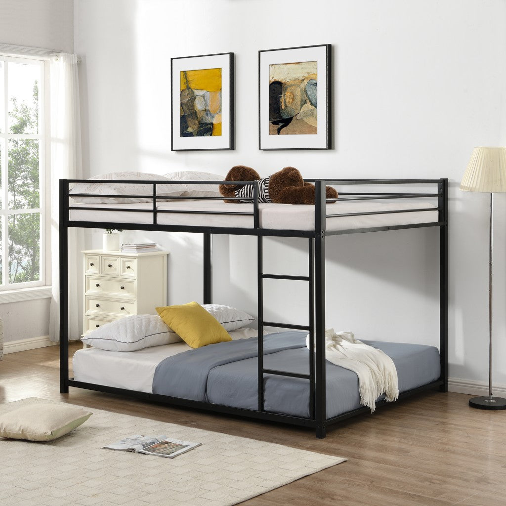 Black Full Over Full Low Metal Bunk Bed