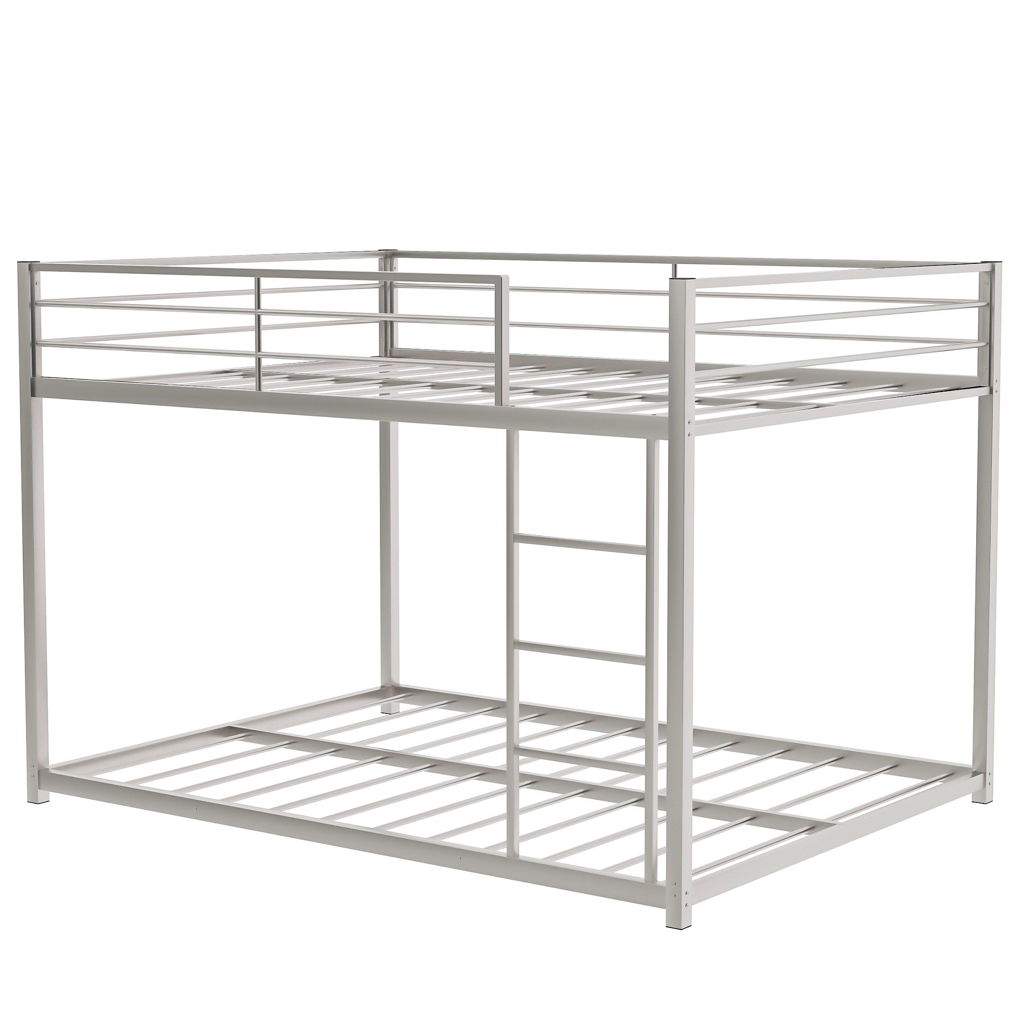 Silver Full Over Full Low Metal Bunk Bed