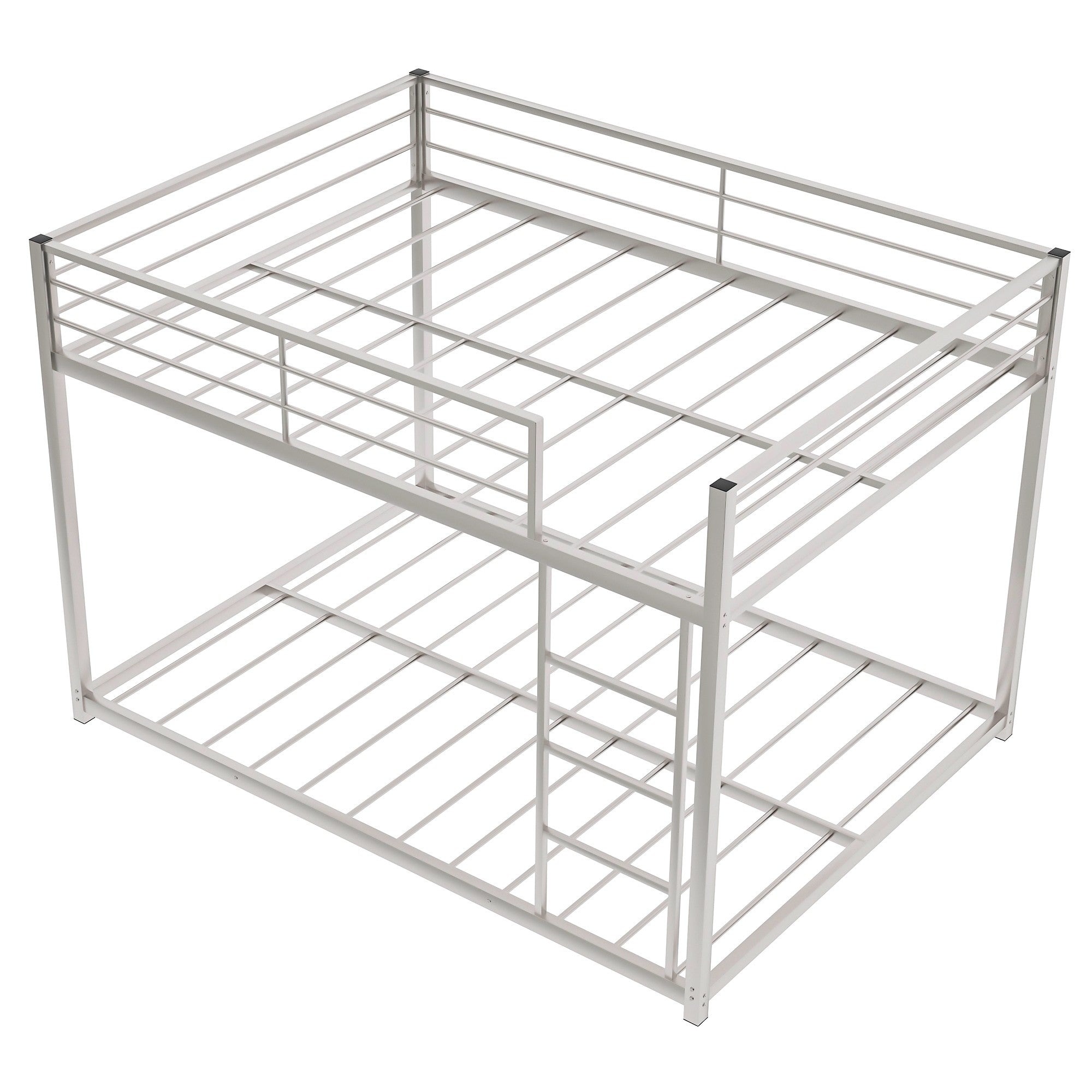 Silver Full Over Full Low Metal Bunk Bed