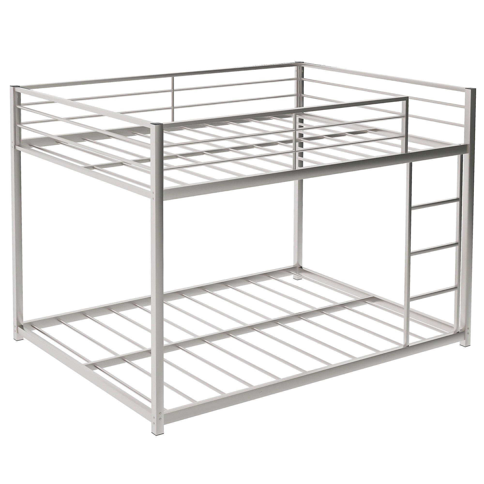 Silver Full Over Full Low Metal Bunk Bed