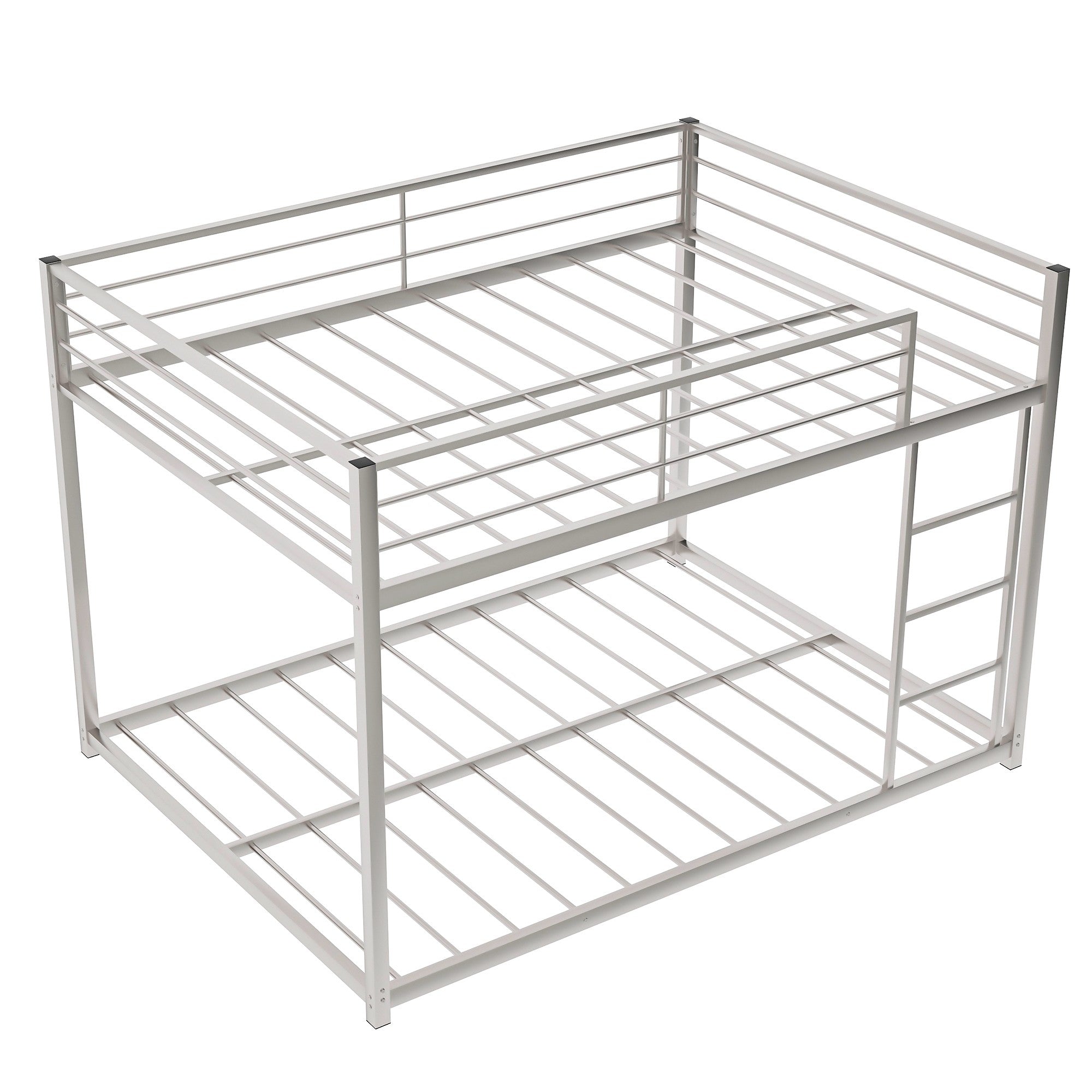 Silver Full Over Full Low Metal Bunk Bed