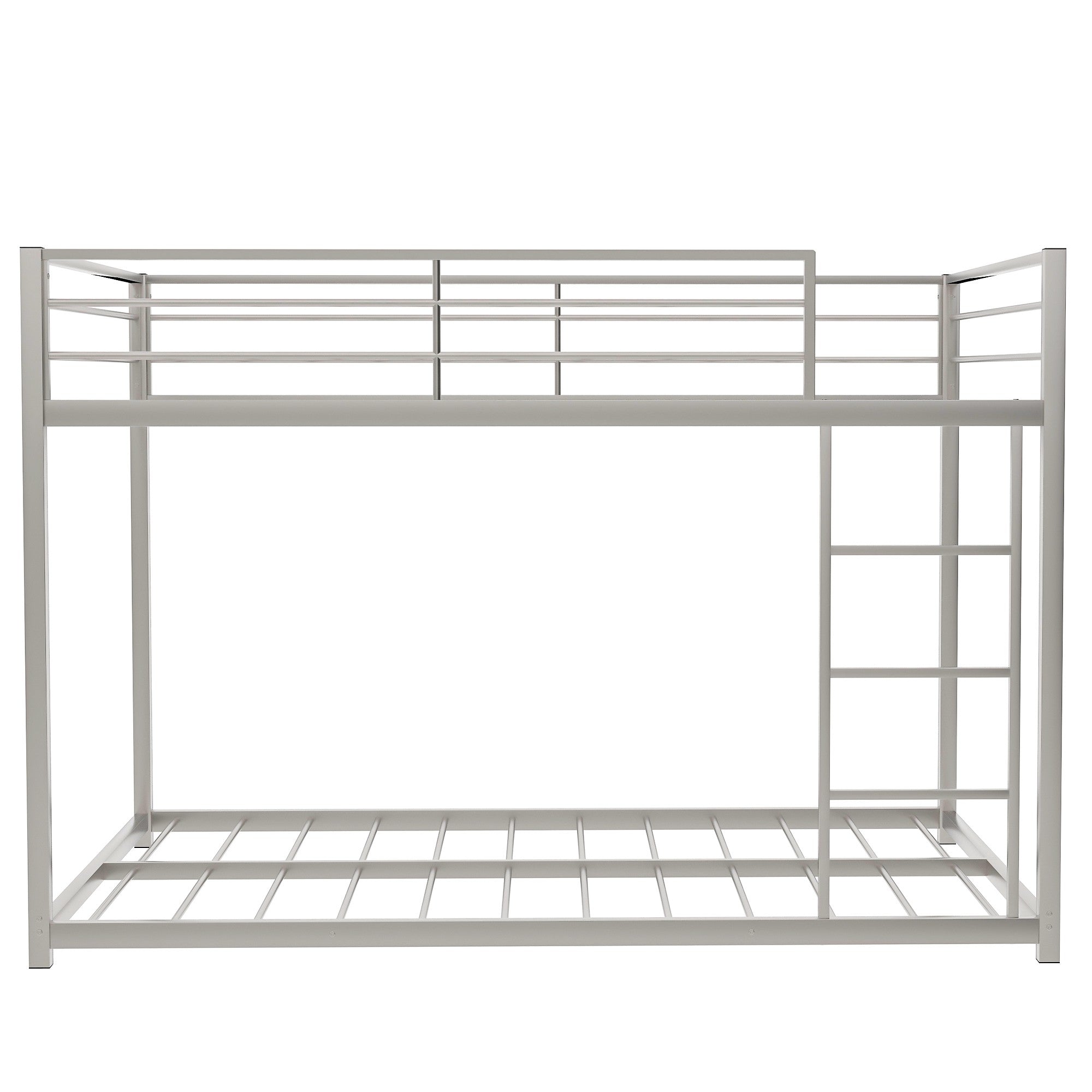 Silver Full Over Full Low Metal Bunk Bed