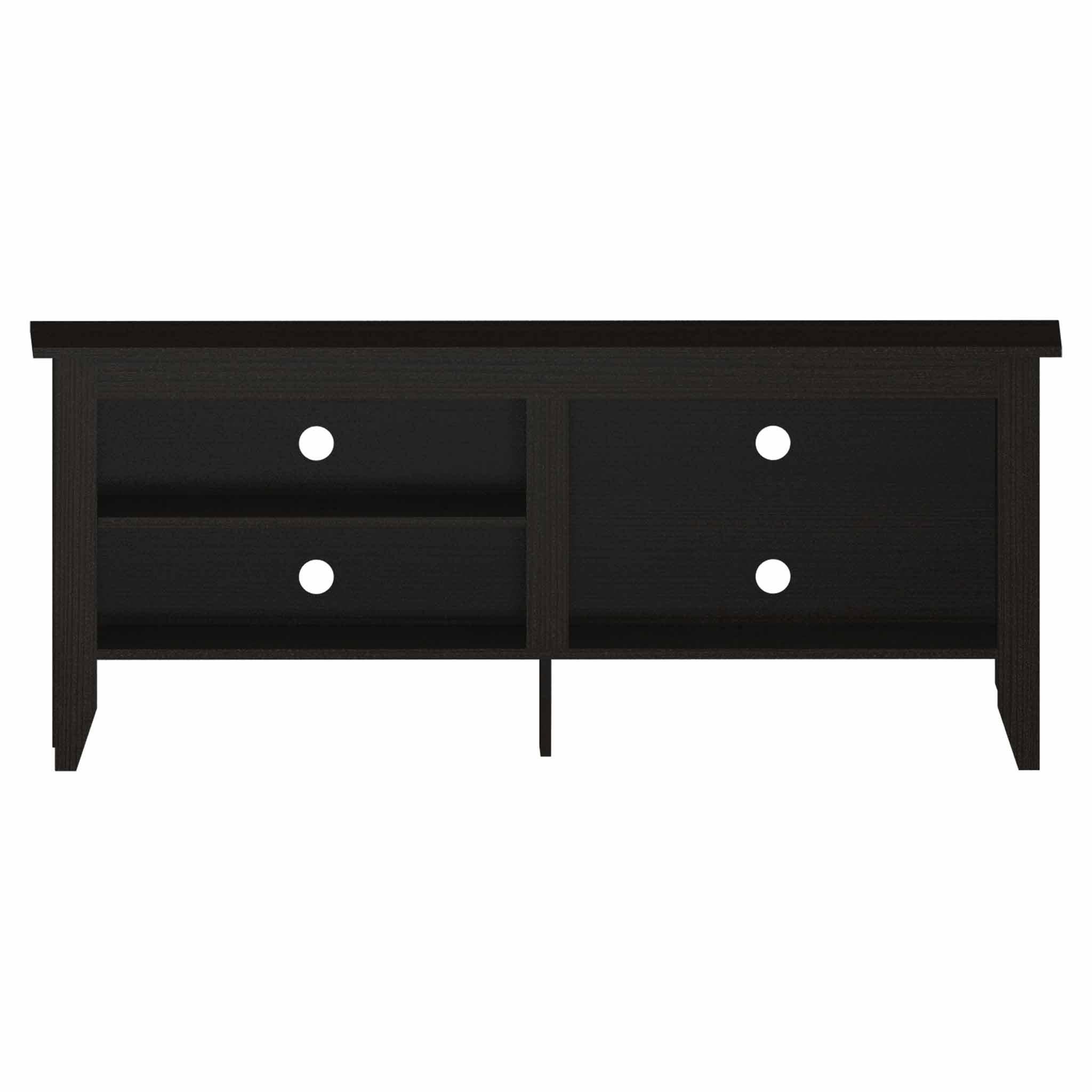 Modern Black TV Stand Open Media Cabinet