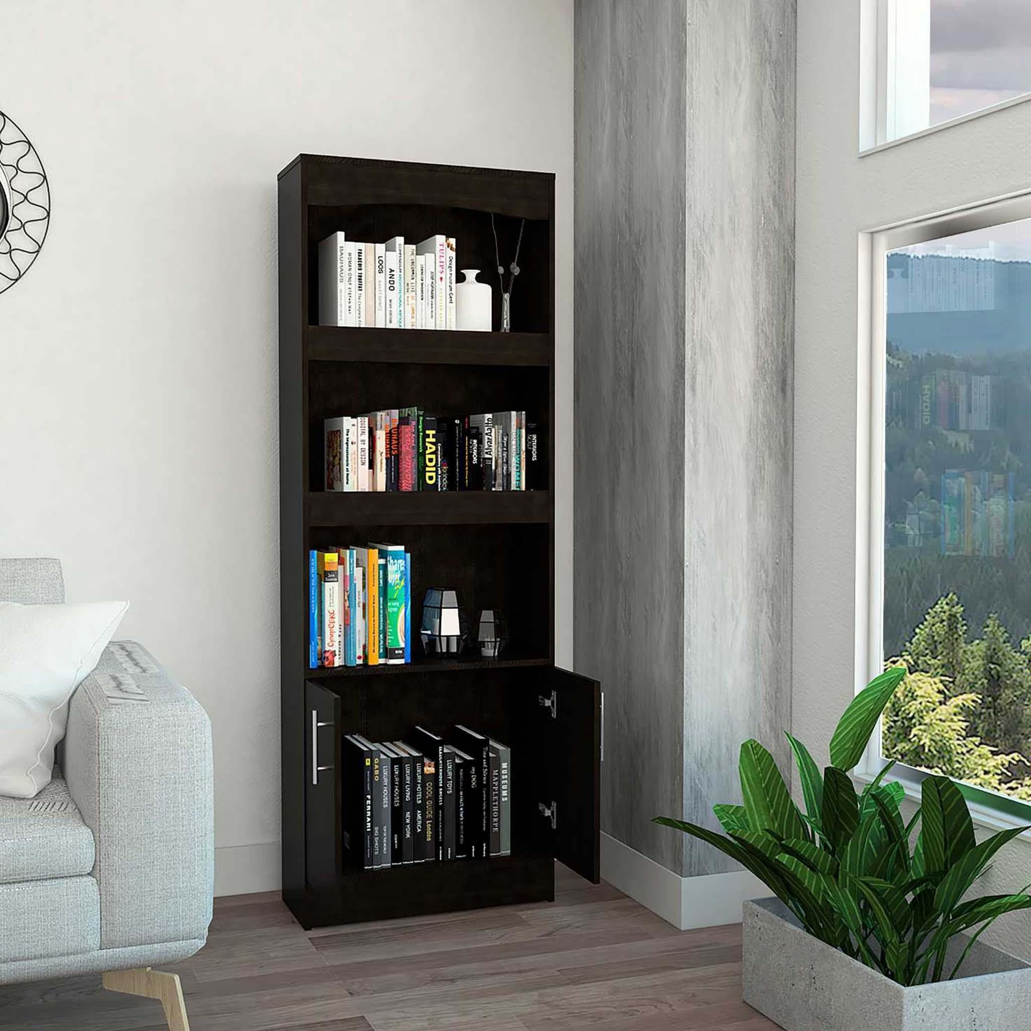 Catarina Black Bookcase Cabinet