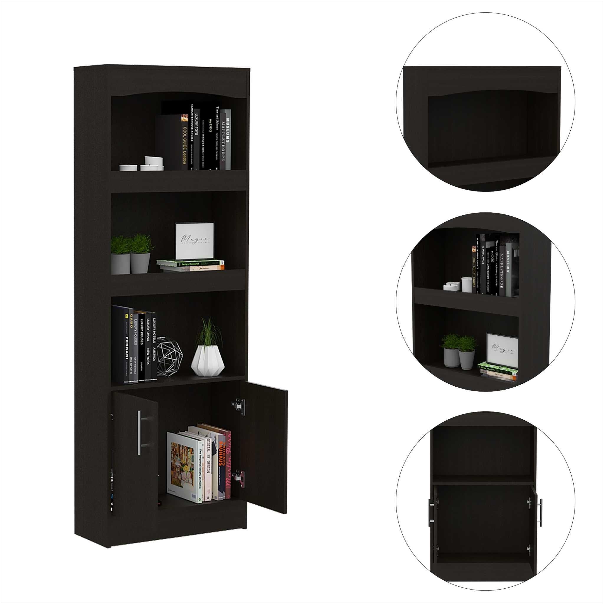 Catarina Black Bookcase Cabinet