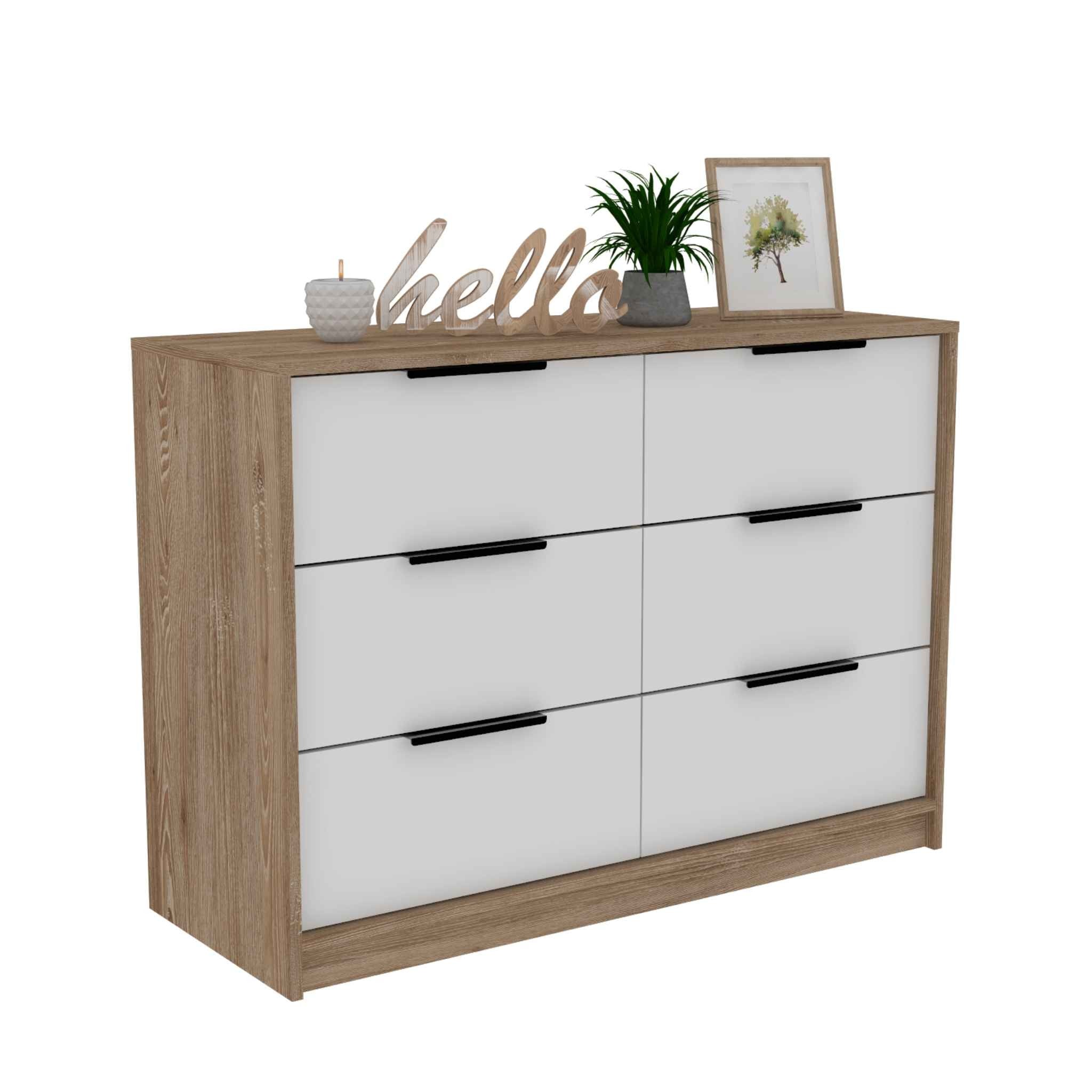 Modern Rustic White and Natural Dresser Default Title