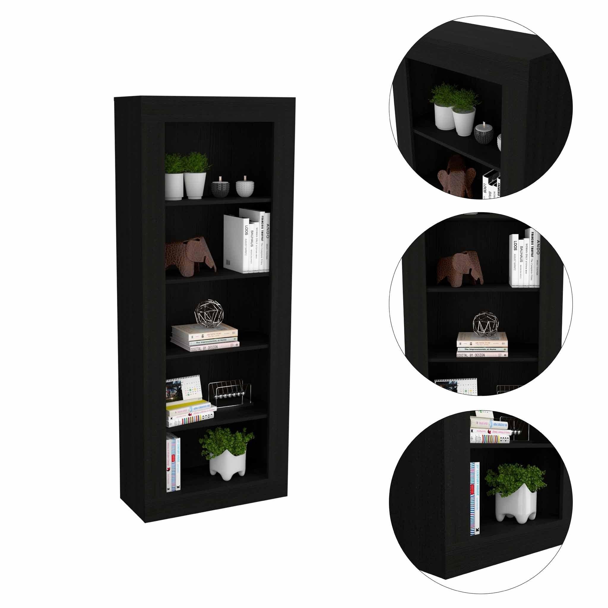 Mod Border Black Bookcase