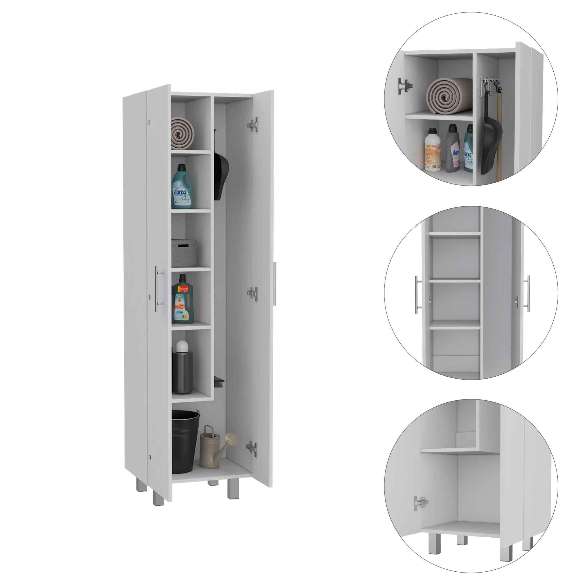 White Versatile Tall Pantry or Laundry Cabinet