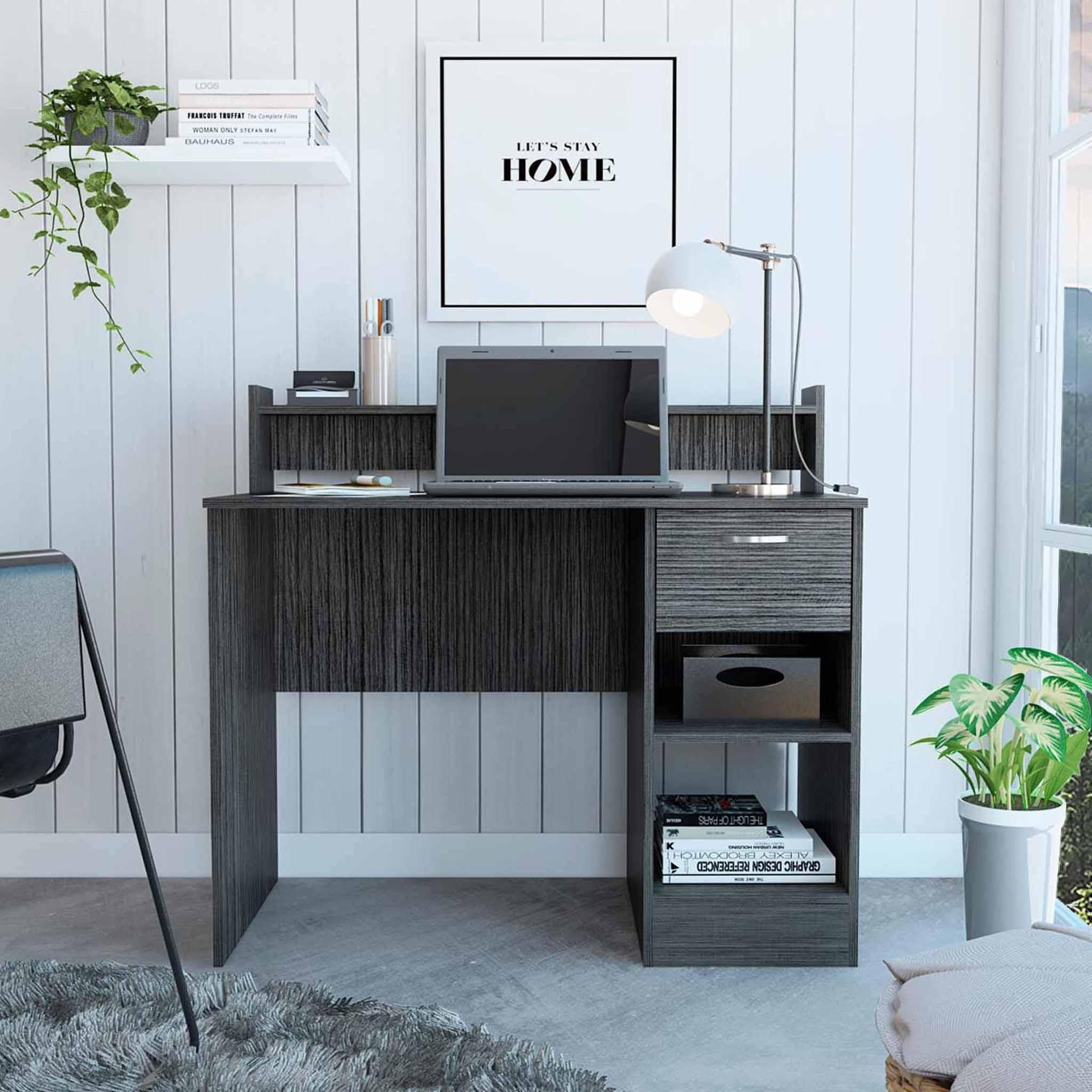 Luxin Smoky Oak Computer Desk