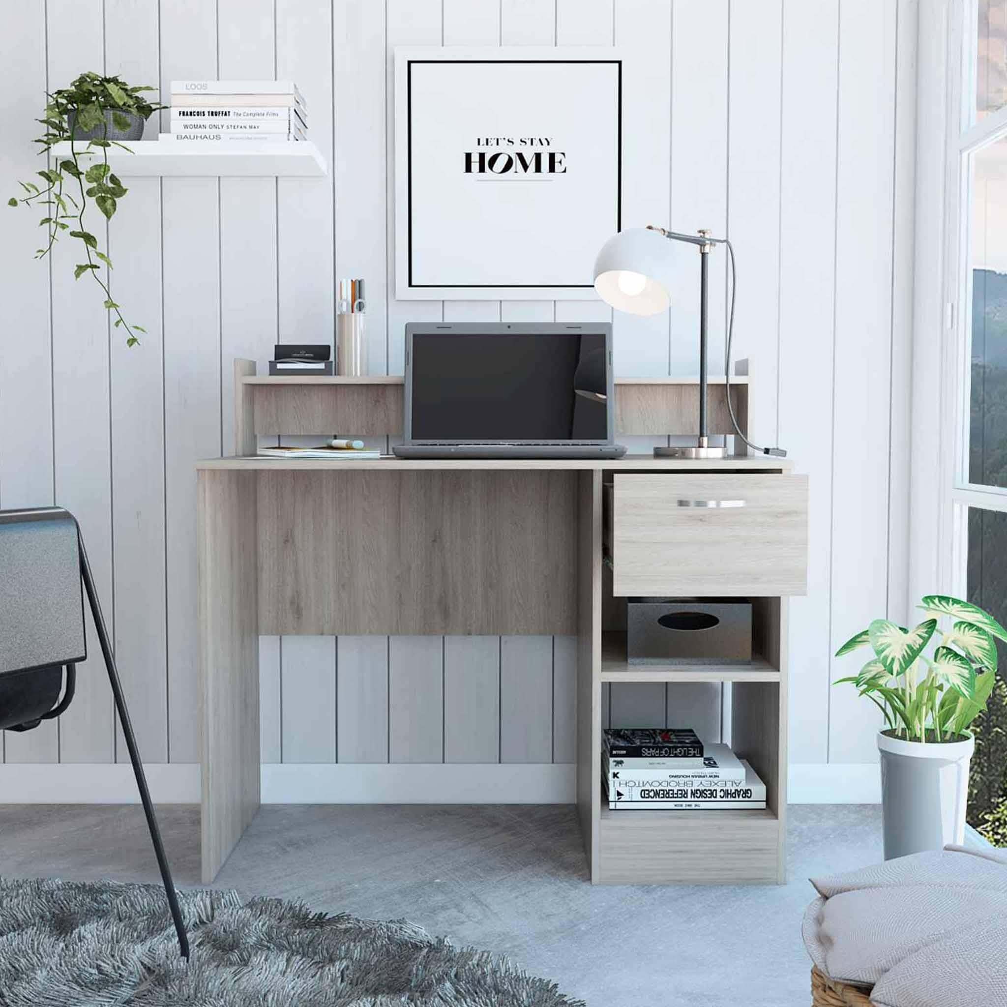 Luxin Light Gray Computer Desk