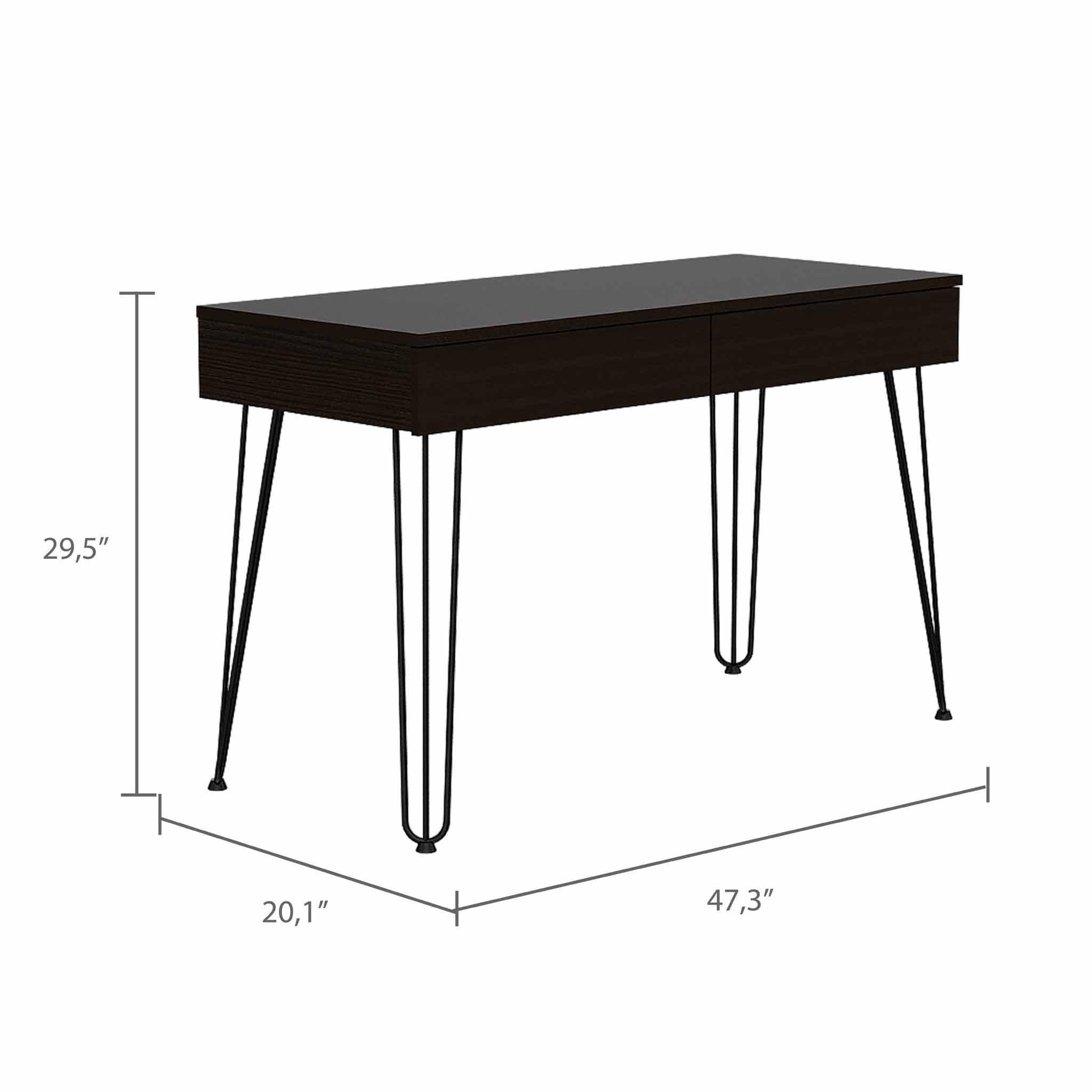 Roxy Black Computer Desk with Two Drawers