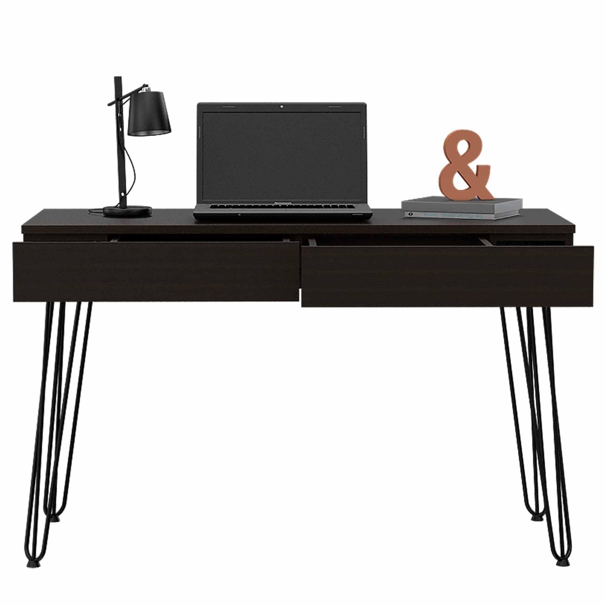 Roxy Black Computer Desk with Two Drawers