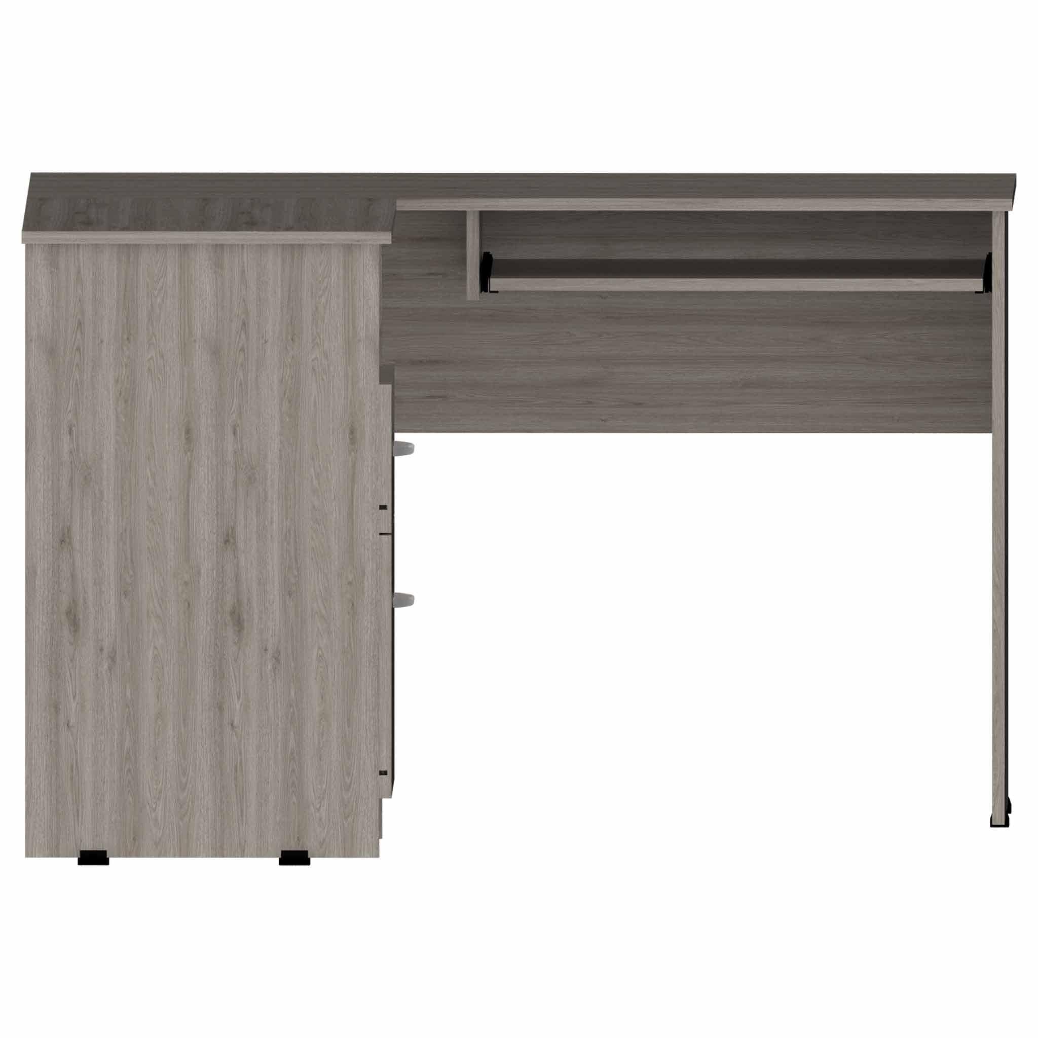 Thorpe Light Gray L Shaped Computer Desk