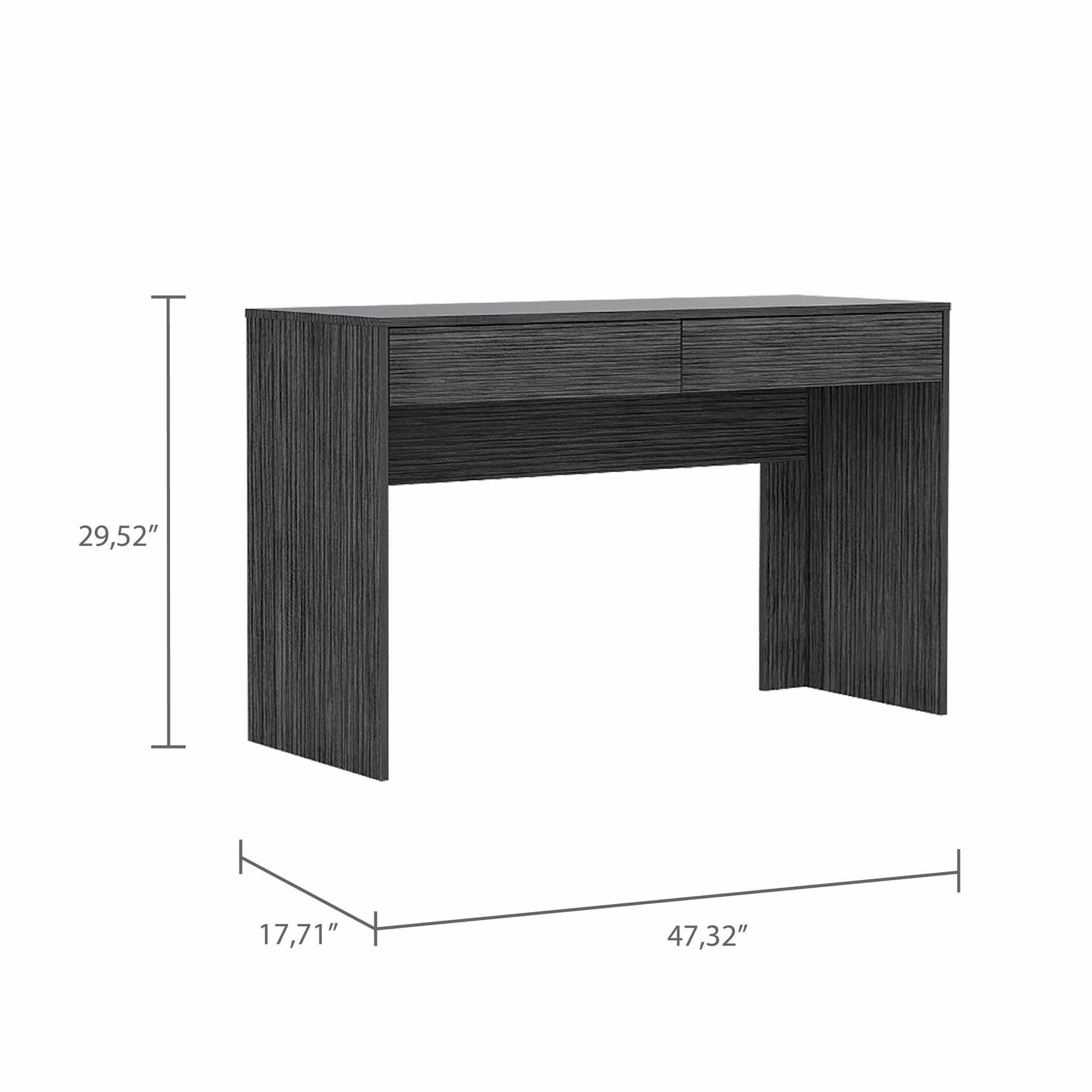 Clio Gray Oak Computer Desk with Two Drawers