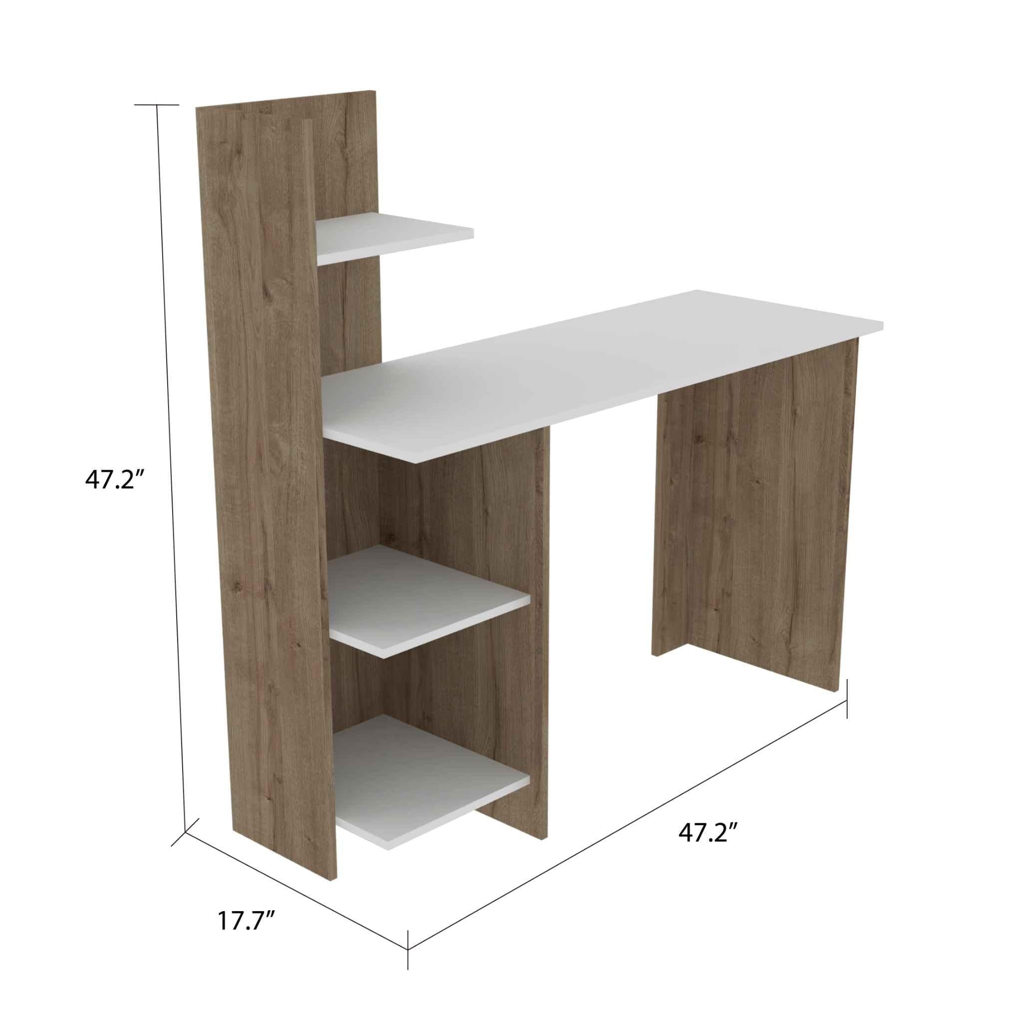 Modern Natural and White Computer Desk