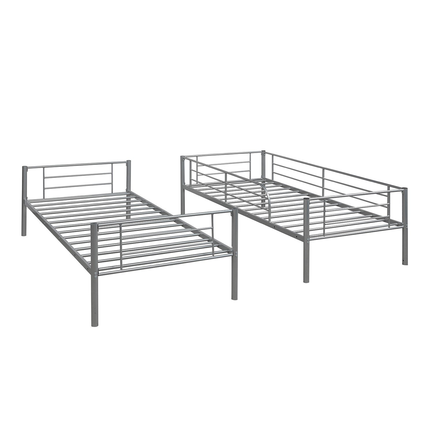 Silver Twin Over Twin  Separable Bunk Bed