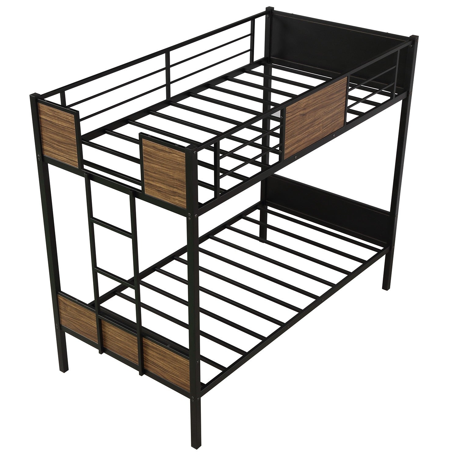 Black Brown Twin Over Twin Bunk Bed Default Title