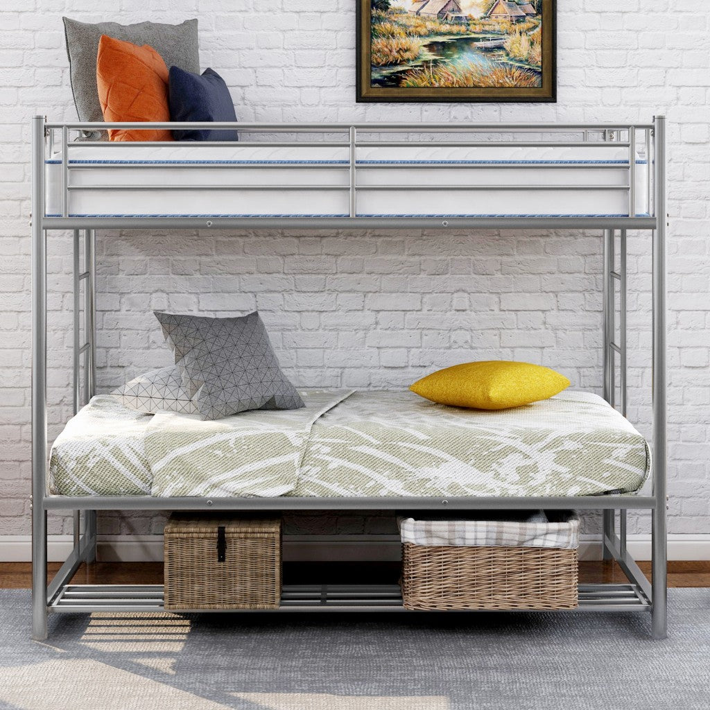Silver Twin Over Twin Bunk Bed Default Title